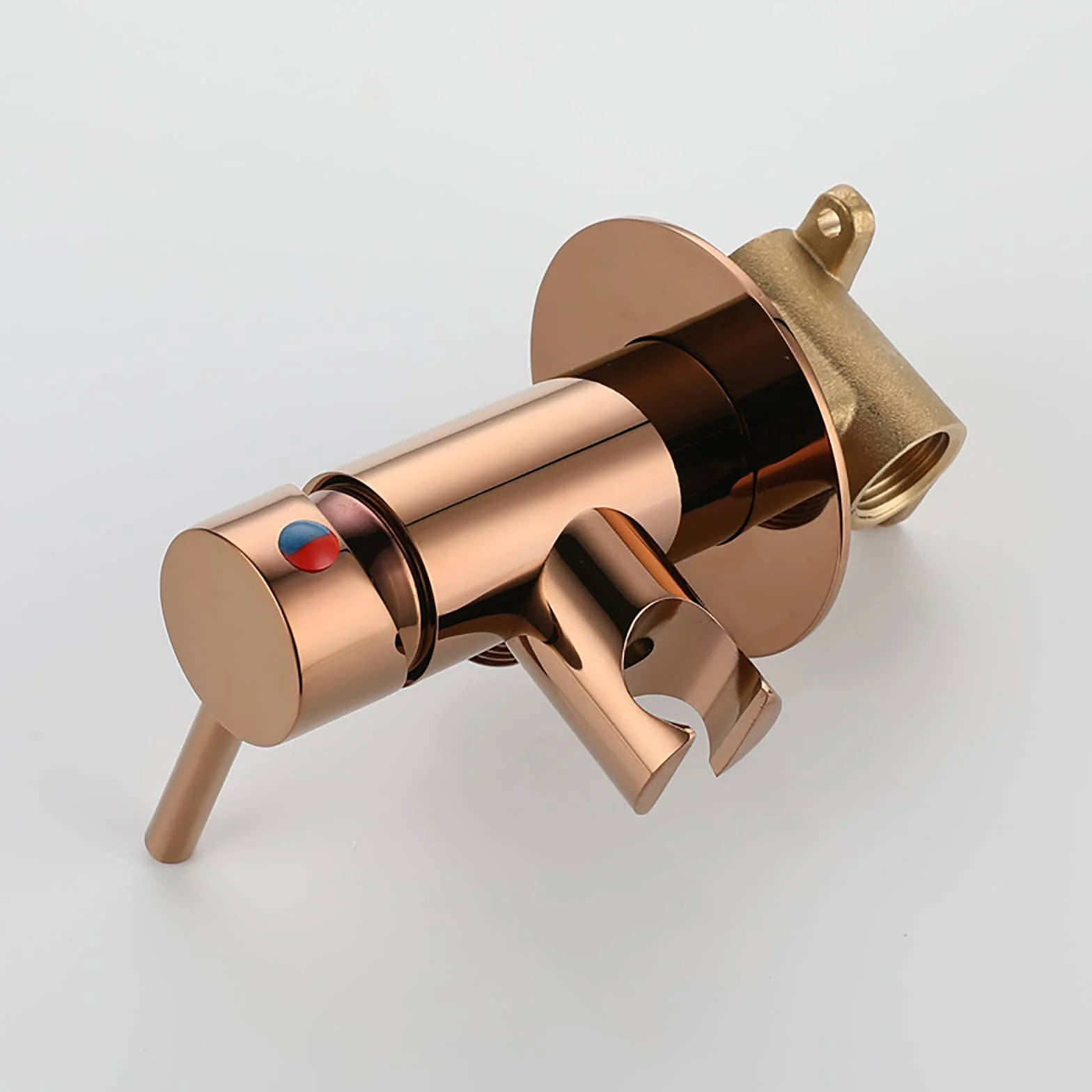 Rose Gold Handheld Bidet Zestaw opryskiwaczy z montażem ściennym Pojedynczy uchwyt mosiężna bidet zestaw rozpylaczy dla pieluszek zawiera 150 cm wąż prysznicowy i okrągłą głowę LWX