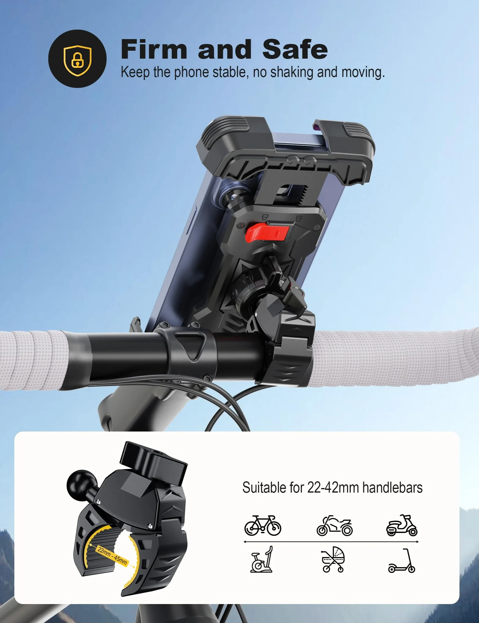 Uniwersalny Uchwyt do Telefonu na Rower 360° 4.7-7.2 Cala Smartfona