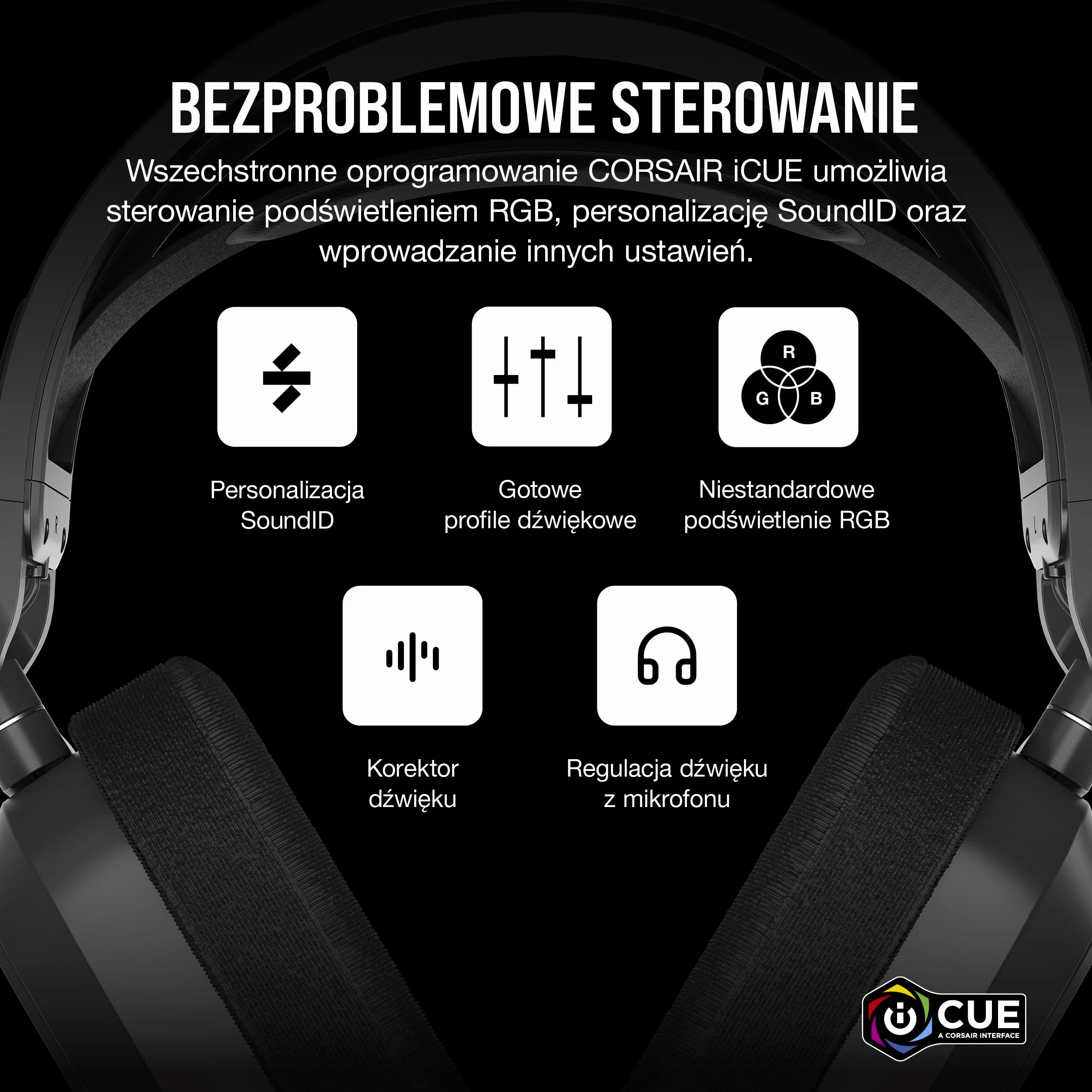 Corsair HS80 MAX WIRELESS Wieloplatformowy Zestaw Słuchawkowy do Gier z Bluetooth – Dolby Atmos – Mikrofon o Jakościowej Transmisji – Kompatybilny z iCUE – PC, Mac, PS5, PS4, Mobile – Stalowoszary