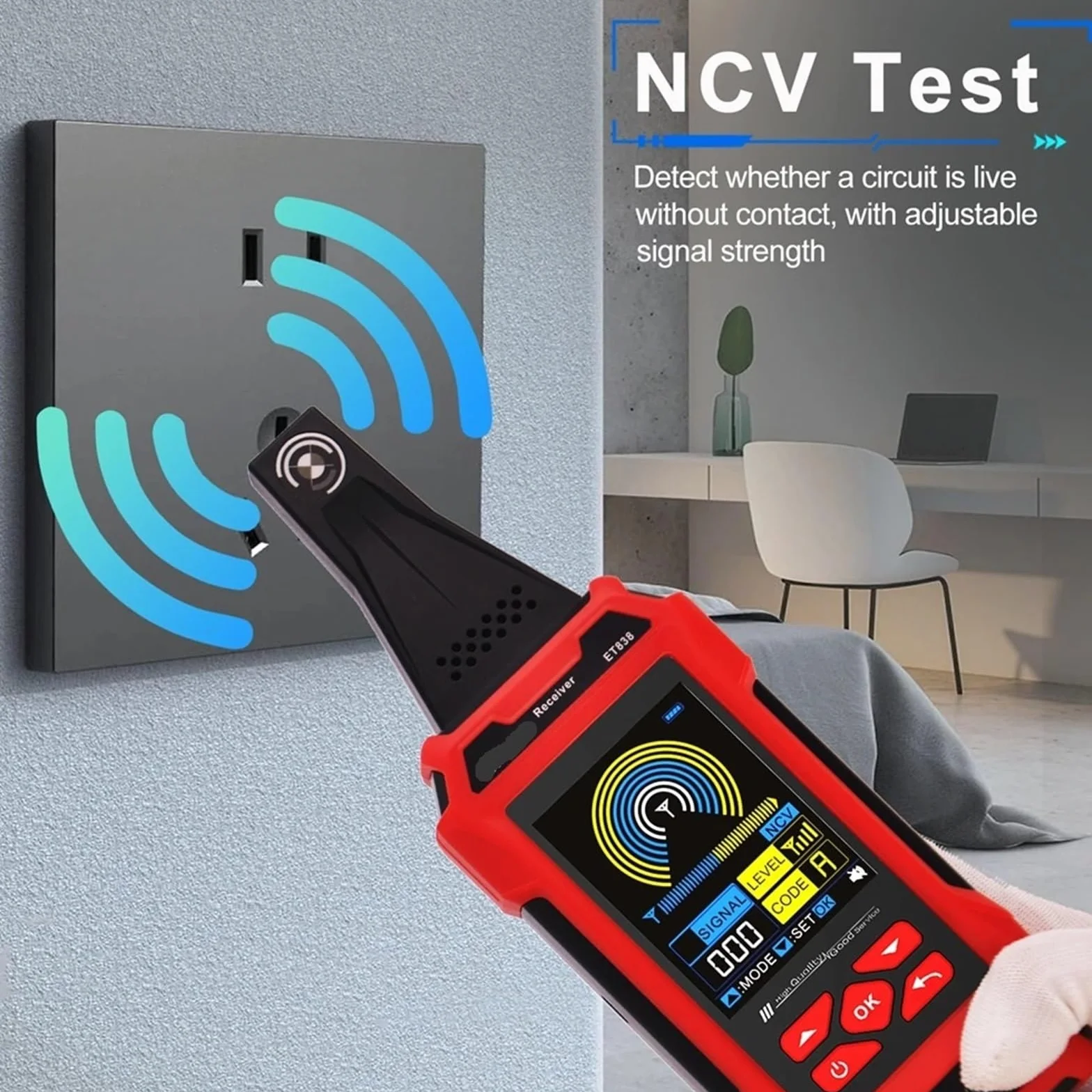 Tester kabli sieciowych, Wytrzymały lokalizator kabli elektrycznych, wykrywacz zwarć w podziemnych instalacjach ściennych, tester sieciowych, cyfrowe multimetry