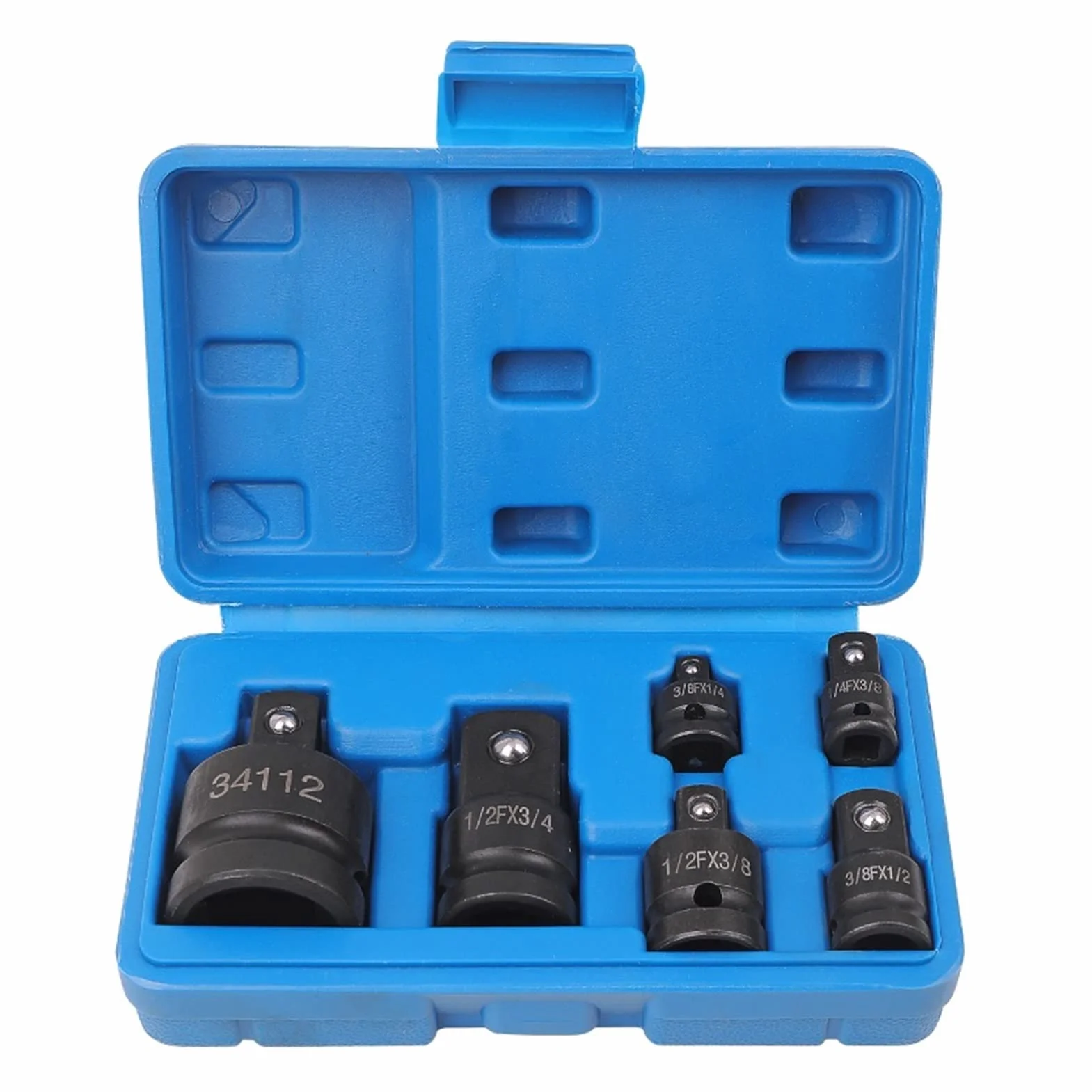 6 szt. kluczy nasadowych 1/4 1/2 3/8 3/4, adapter nasadki udarowej, adapter redukcyjny, zestaw narzędzi do naprawy samochodów z grzechotką i uchwytem wiertarskim