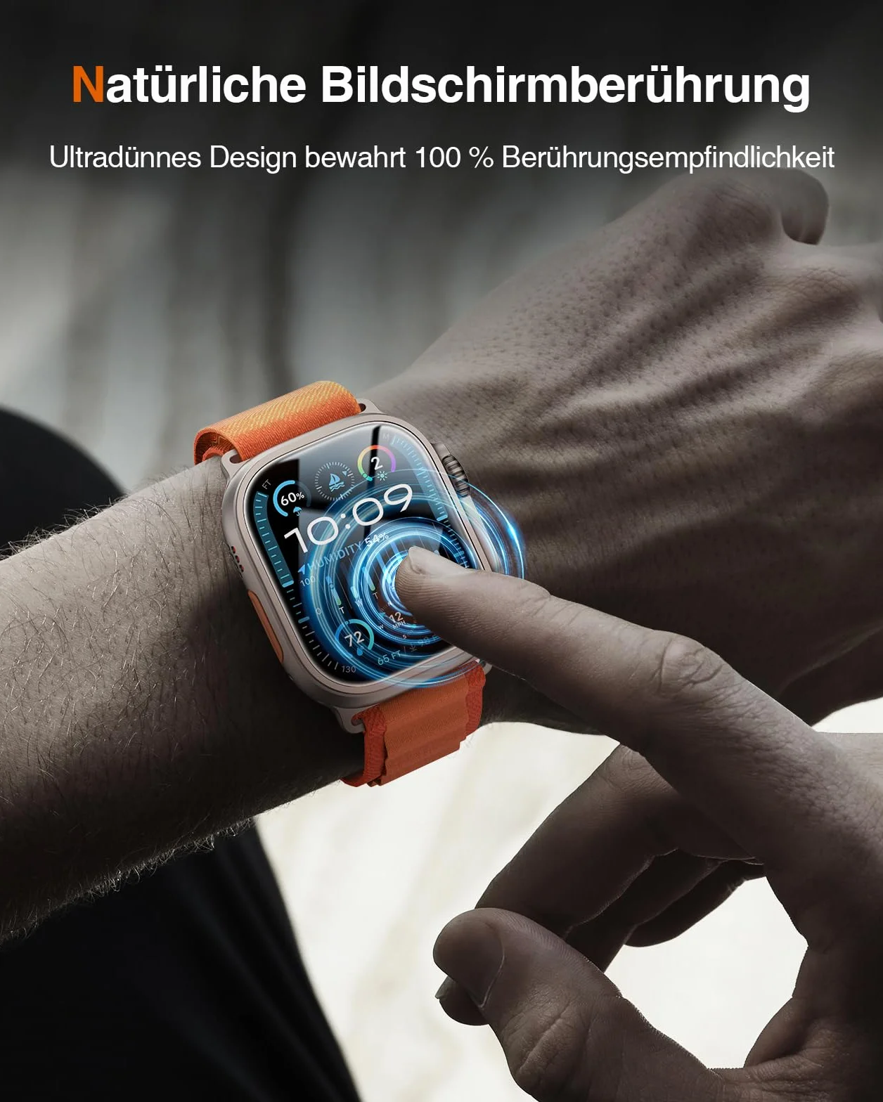 LK [4 szt.] Ochraniacz Ekranu do Apple Watch Ultra 2/49mm - Folia 9H odporna na uderzenia (testy wojskowe), Ultracienka, Antyzarysowaniowa, Pełna przejrzystość
