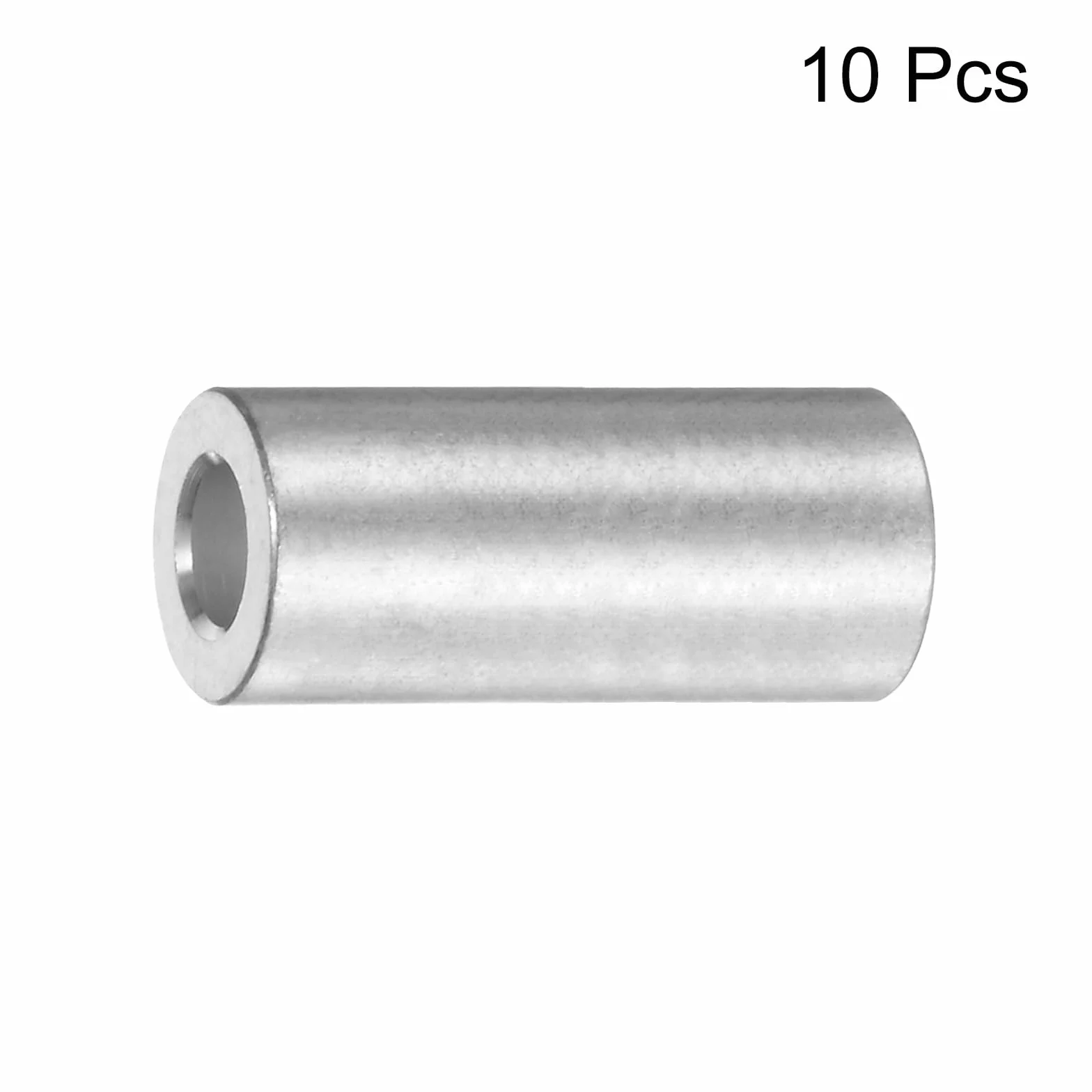 sourcing map 10 sztuk aluminiowych wsporników dystansowych z otworem 5 mm, średnica zewnętrzna 10 mm, długość 30 mm, tuleja dystansowa z okrągłymi wspornikami dystansowymi do śrub, śrub i prętów M5