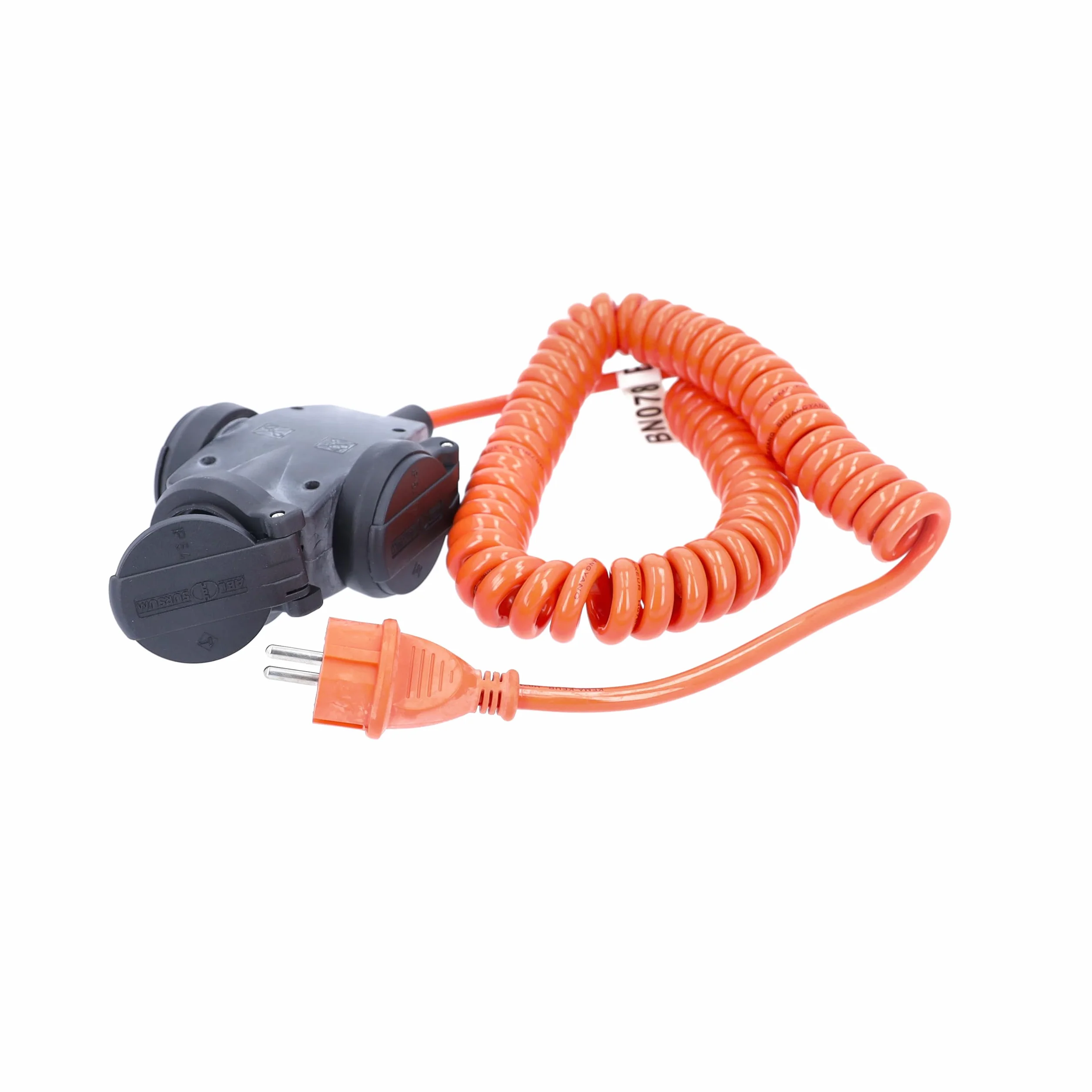 as - Schwabe 70414 Schutzkontakt-Spiralkabel, 5m H07BQ-F 3G1,5, orange, IP44 Gewerbe, Baustelle