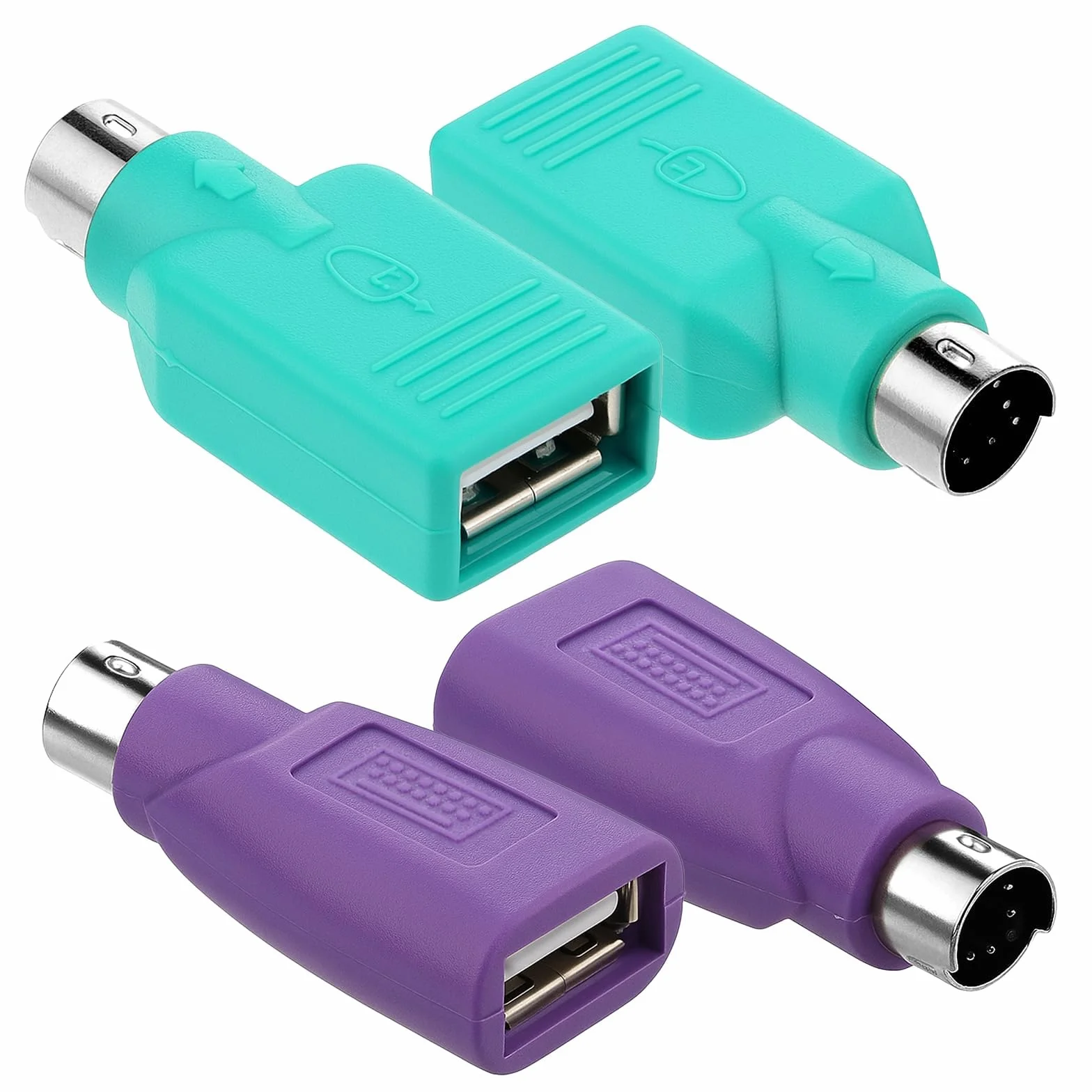Zestaw 4 adapterów PS2 na USB A, konwerter myszy i klawiatury, gniazdo PS/2 na USB-A