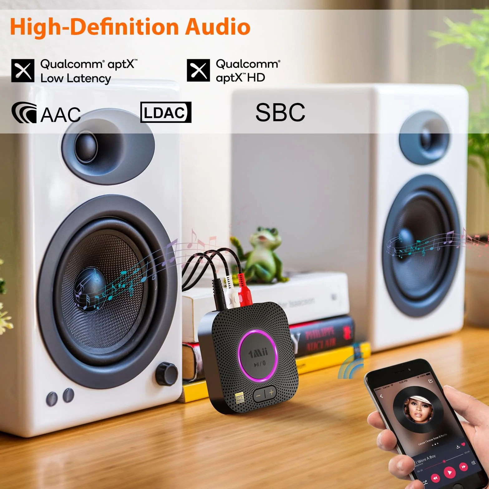 1Mii B06S+ LDAC Odbiornik Bluetooth 5.2 Hi-Res Audio Adapter aptX HD