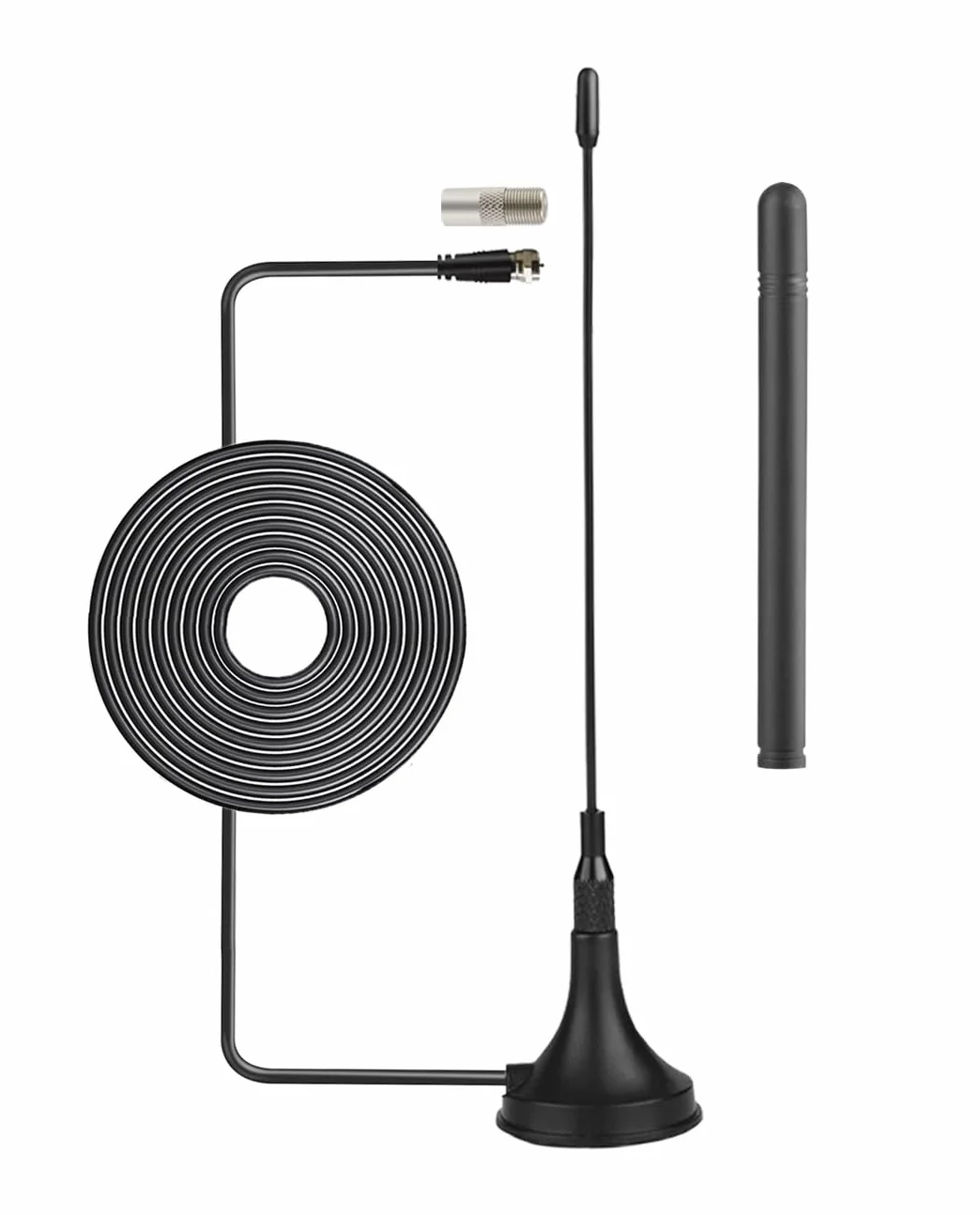 Vecys DVB-T Antena 2dBi Mini TV Antena Magnetyczna Podstawa Wymienne Pręty 50 Mil Wewnętrzna Cyfrowa Antena TV RG174 3m Kabel Koncentryczny