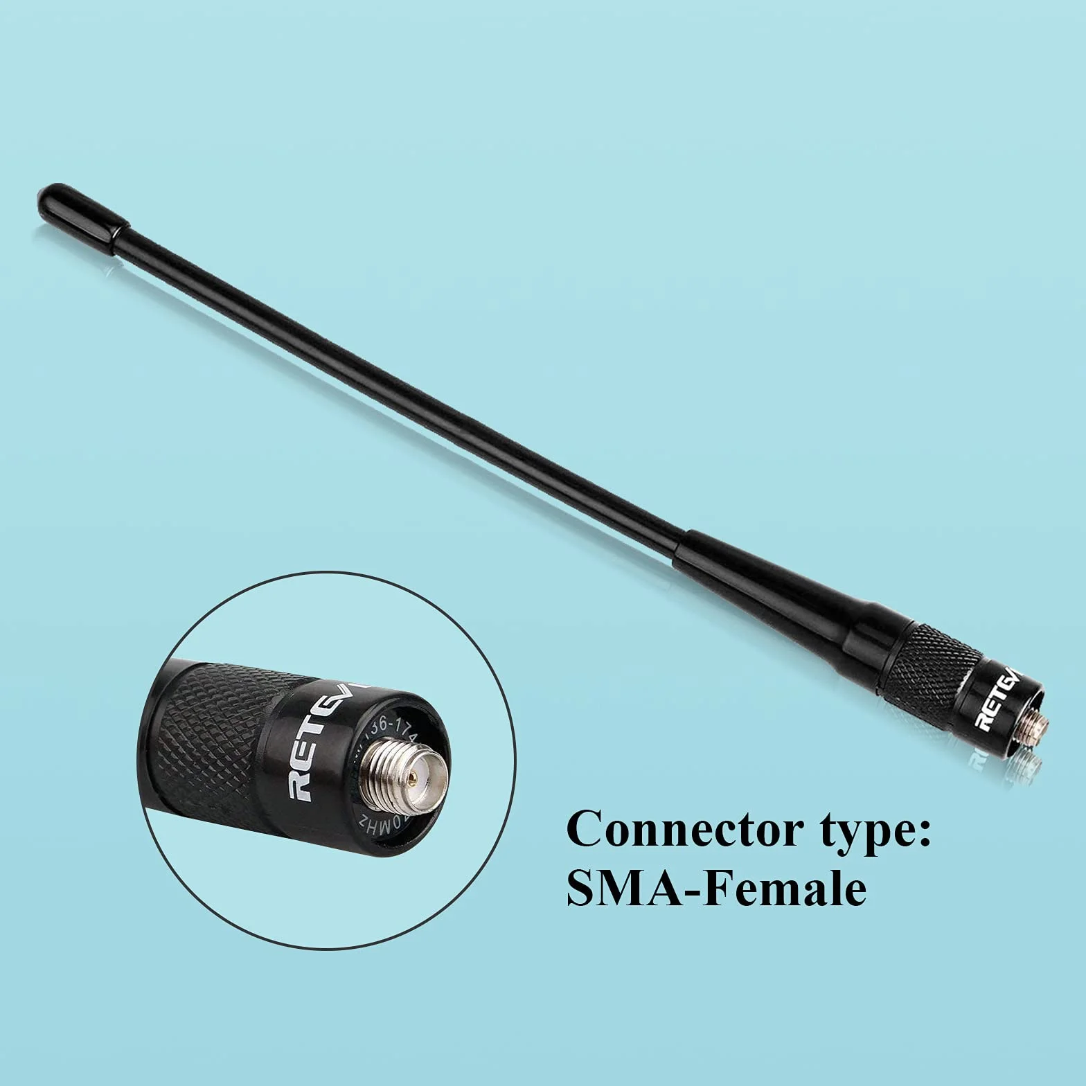 Retevis RHD701 Antena VHF/UHF Dual Band SMA-F Wysokiego Zysku kompatybilna z Baofeng UV-5R Plus BF-88E UV-5RTP BF-888S UV-5RA UV-5RB UV-5RC Retevis RT5 RT5R RT86