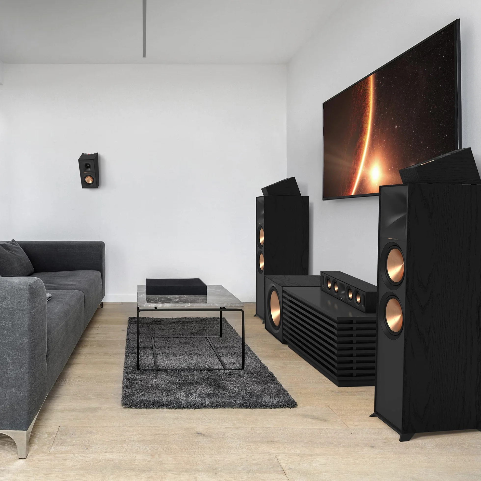 Klipsch R-40SA Black para Głośniki Surround Dolby Atmos do kina domowego