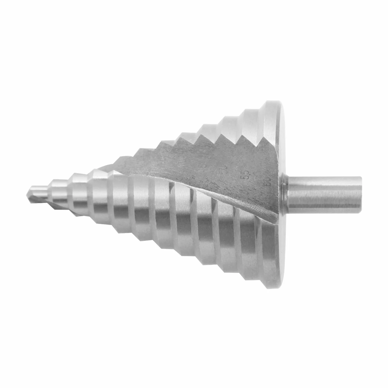 OUKANING Powlekane tytanem wiertło stopniowe 6-60 mm, wielofunkcyjne wiertło 12 w 1 z chwytem trójkątnym i rowkami spiralnymi, do wiercenia w PCV, drewnie, tworzywie sztucznym, w zestawie 12 rozmiarów