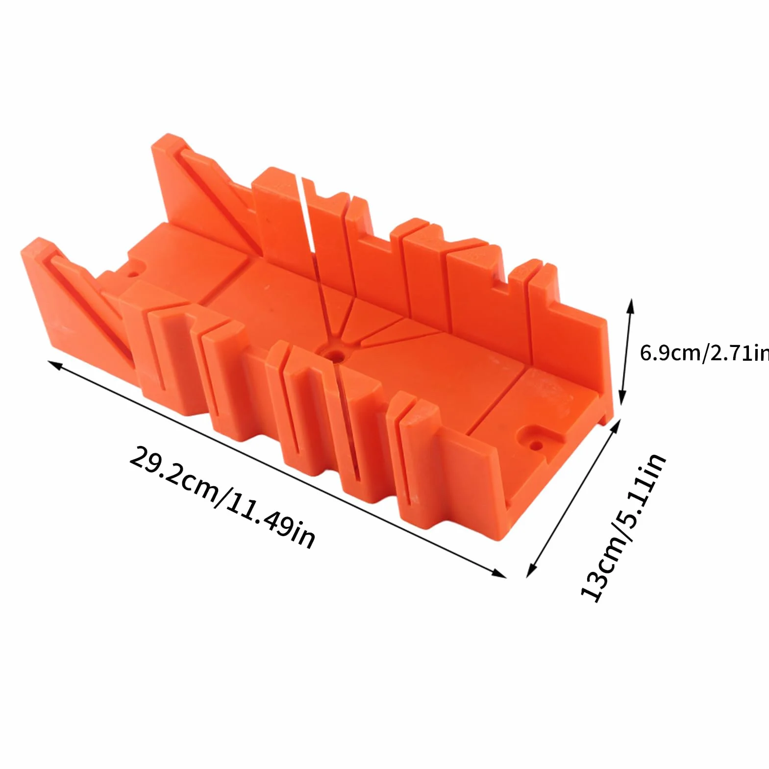 Skrzynka ukośna z tworzywa sztucznego, 29,2 cm, z piłą grzbietową 46 cm, kąt cięcia 22,5°/45°/90°, do obróbki drewna DIY, dekoracji, rzemiosła