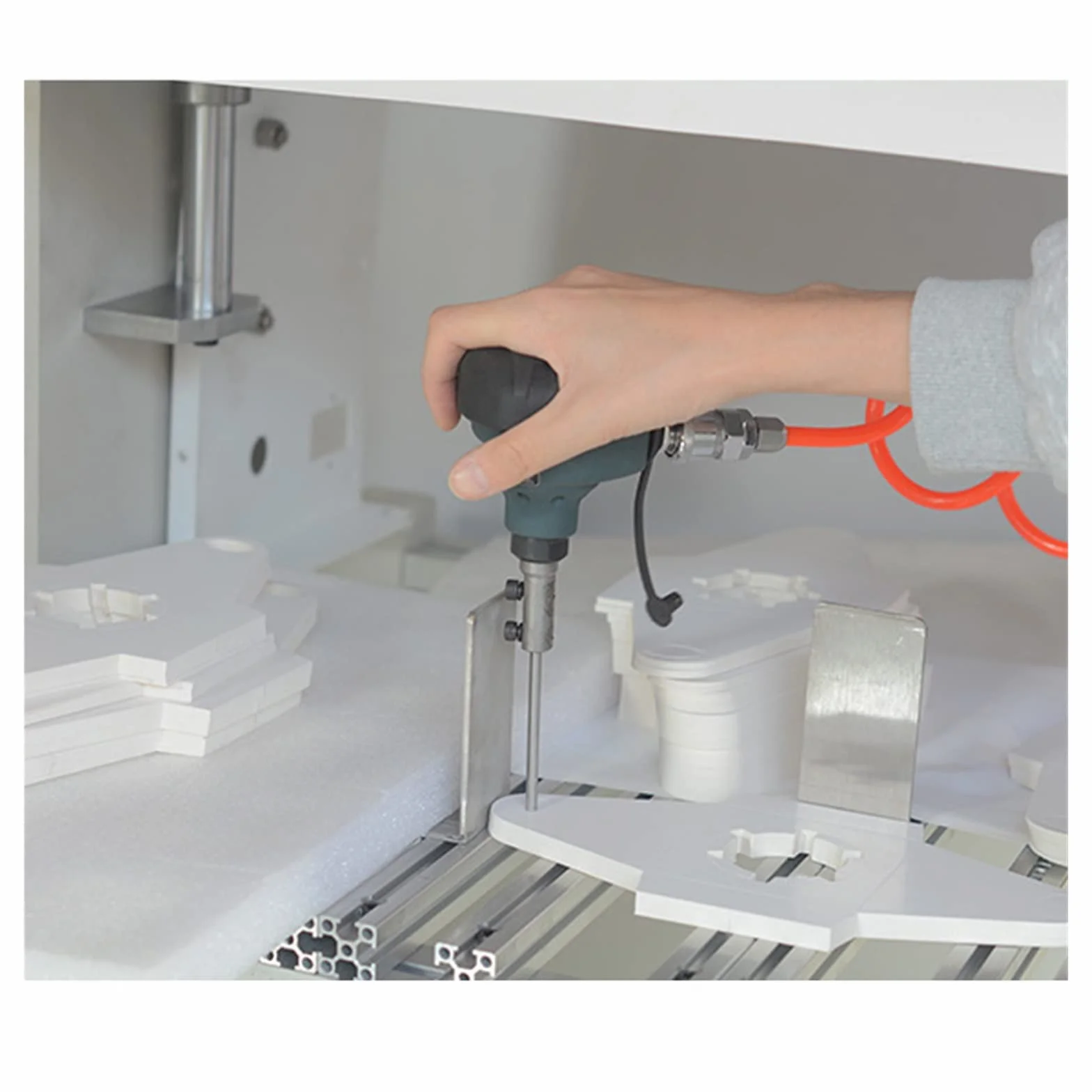 Mini Air Palm Hammer ręczne pneumatyczne narzędzie do czyszczenia otworów młot udarowy wewnętrzna maszyna drukowanie opakowań Punch(SET1)