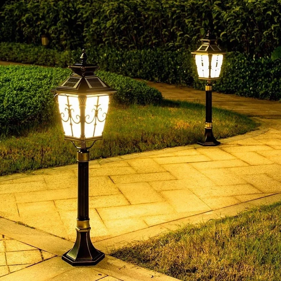 Lampy Ogrodowe, Europejskie, Zewnętrzne, Wiktoriańskie, Solarne, Kolumnowe, Dekoracyjne, 92 Cm, Zabytkowe, Wysokie, Wodoodporne, Przeciwdeszczowe, Ogrodowe, Ogr