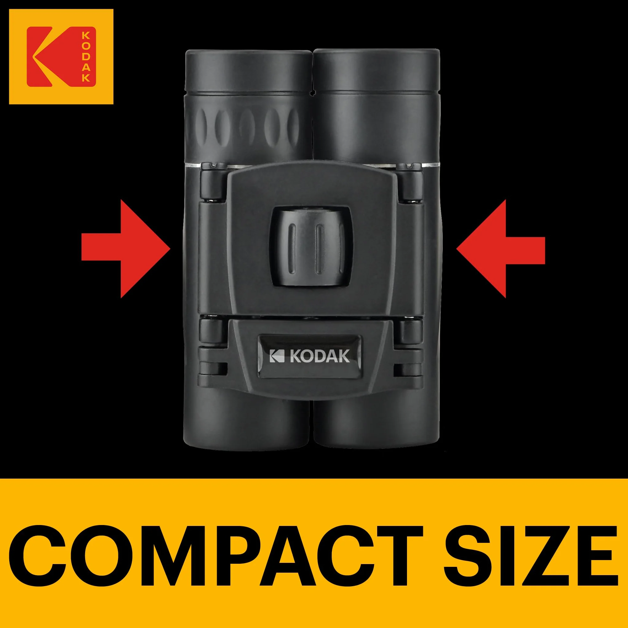 KODAK BCS200 Kompaktowa Lornetka 8x, Pole Widzenia 126m/1000m, Pasek i Etui Transportowe w Zestawie, Idealna do Obserwacji Przyrody, Ptaków i Koncertów - Czarna