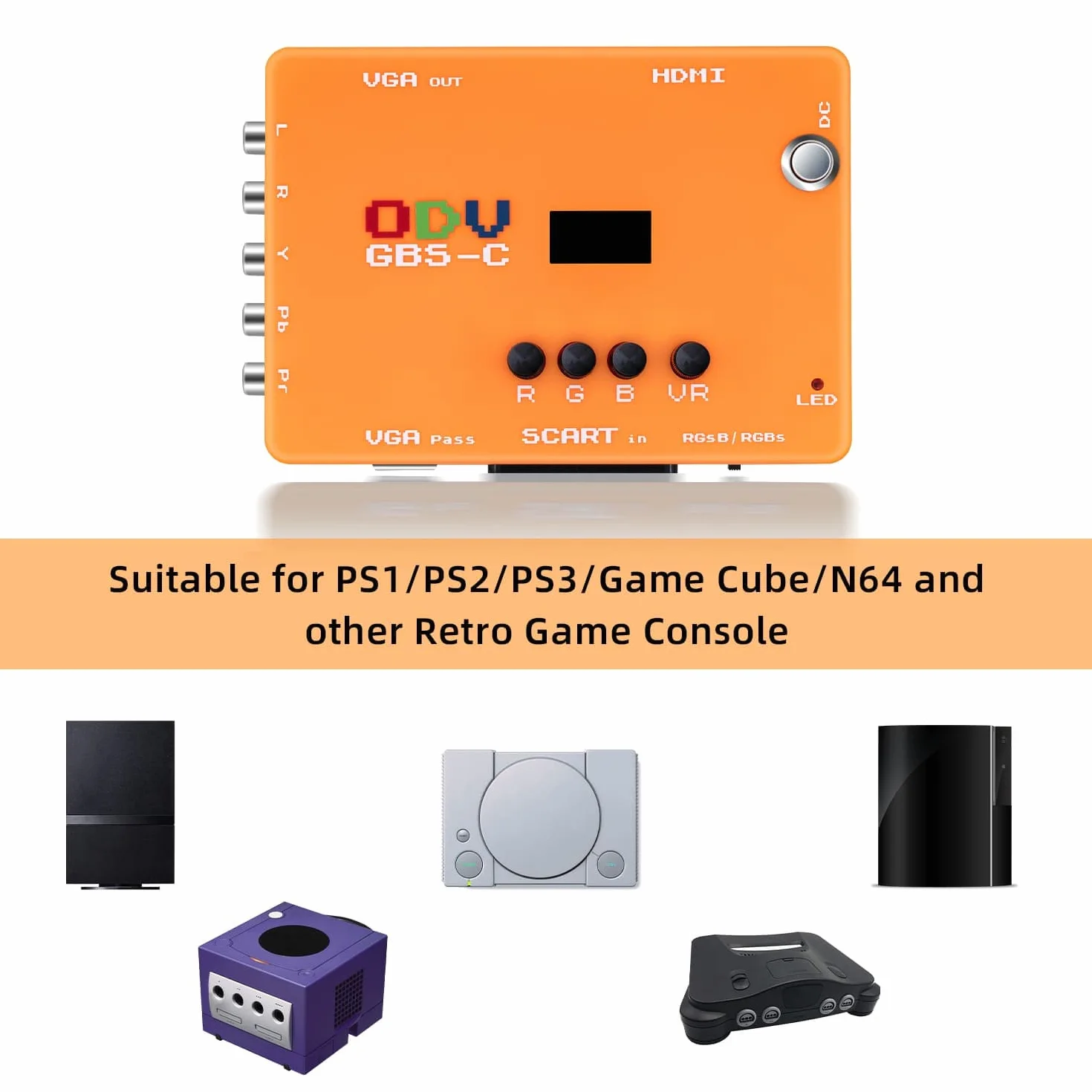 Mcbazel Scart do VGA HDMI 720p 960p 1080p Konwerter do konsoli gier retro