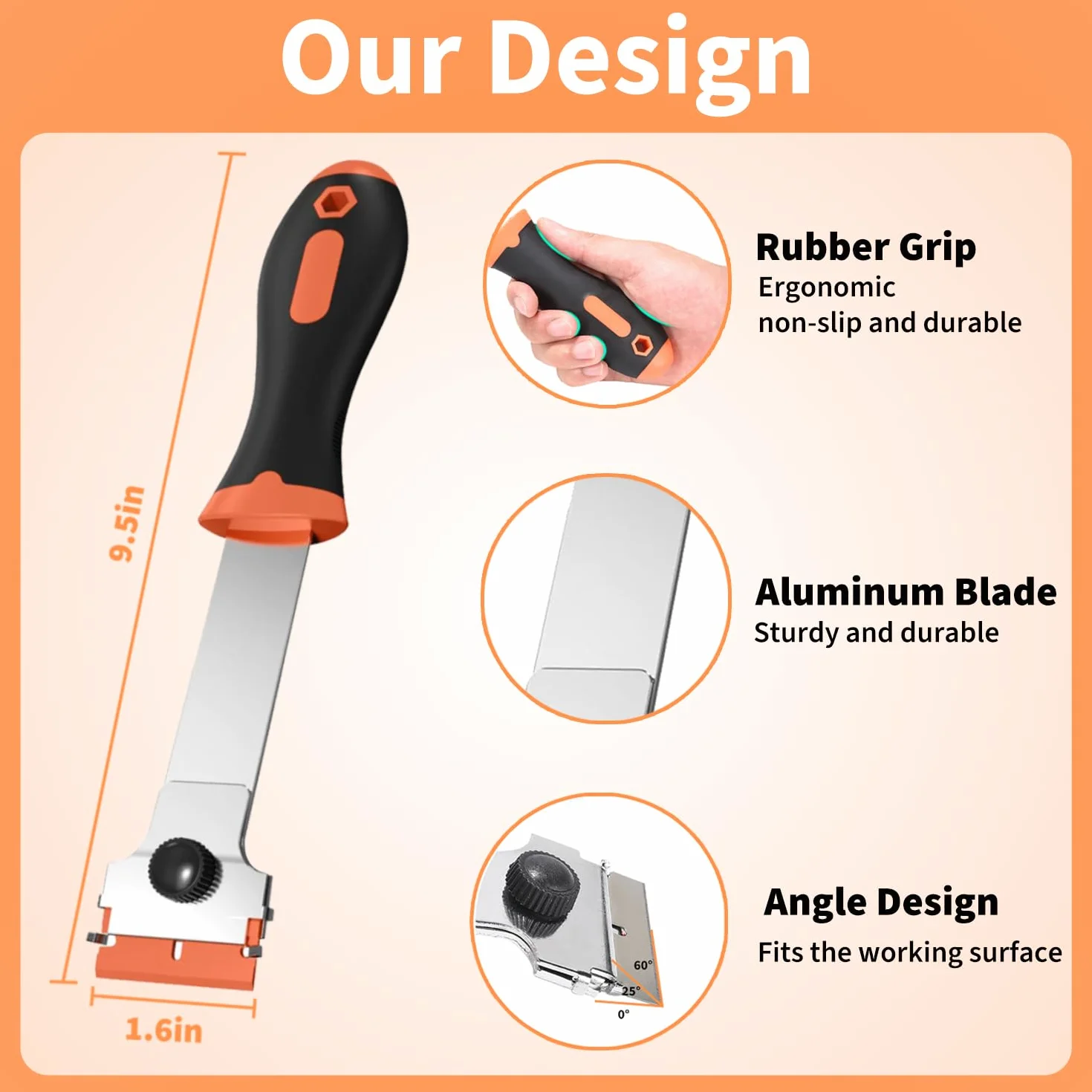 Razor Scraper Tool Set Zestaw 4 Narzędzi z 60 Ostrzami. Usuwanie Farby, Naklejek, Kleju z Szyb, Płytek, Kuchenek. Idealny do Powierzchni DIY.
