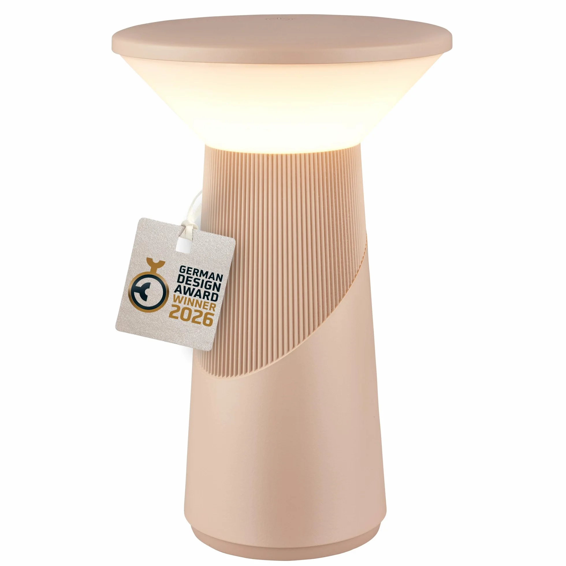 BRILONER - Ładowalna lampa stołowa bezprzewodowa, dotykowy ściemniacz z płynną regulacją, funkcja pamięci, ip44, usb-c, LED model przenośny, German Design Award 2026, 15x24 cm, beżowy kolor