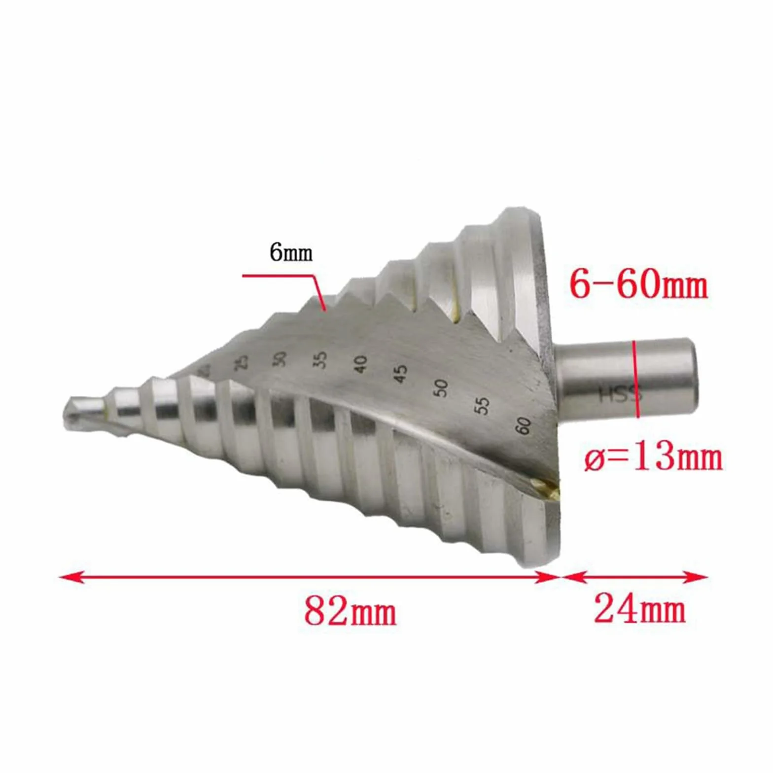 1pc 6-60mm wiertło stopniowe HSS Bit Twist Groove powlekane tytanem drewno metalowa wycinarka otworów rdzeń wiertła elektronarzędzia wiertło