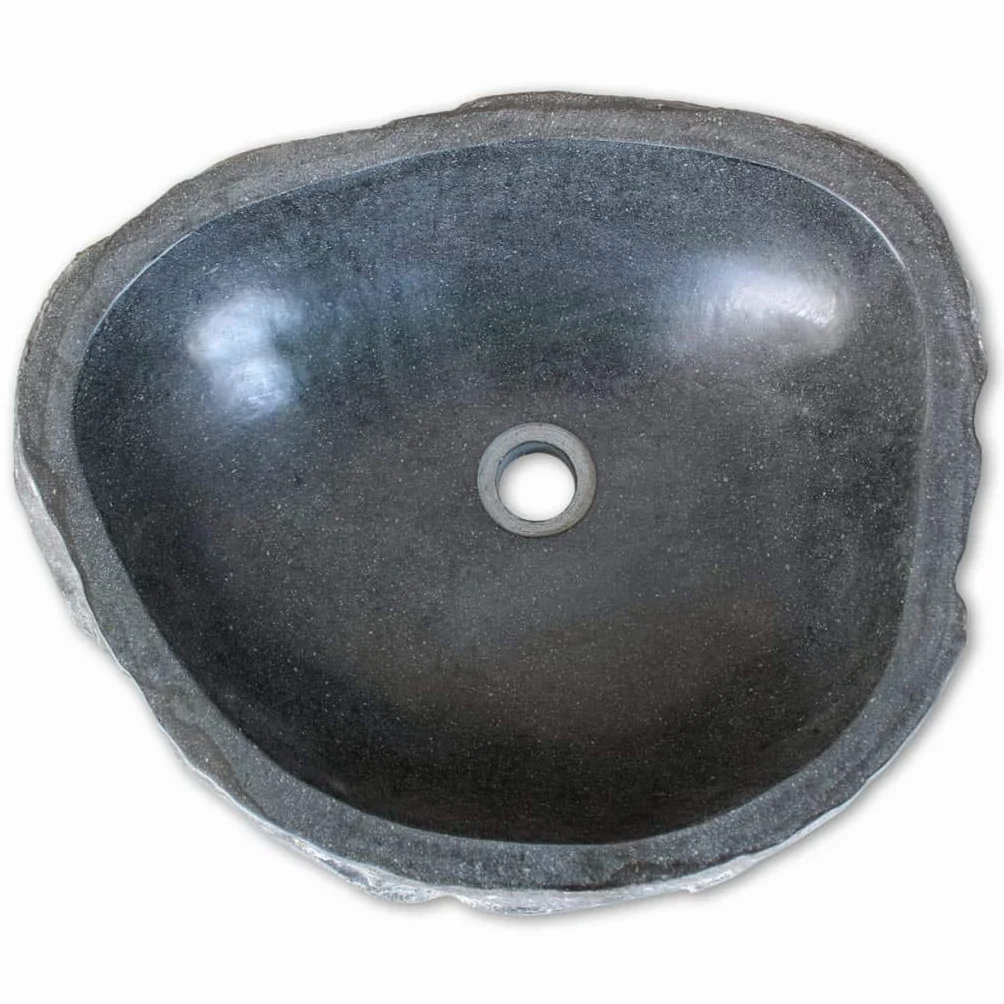 Mogou Kamienna Umywalka, Zlew na Blat, Umywalka Łazienka, Meble Umywalka, Meble łazienkowe, Naturalny Owalny 46-52 cm