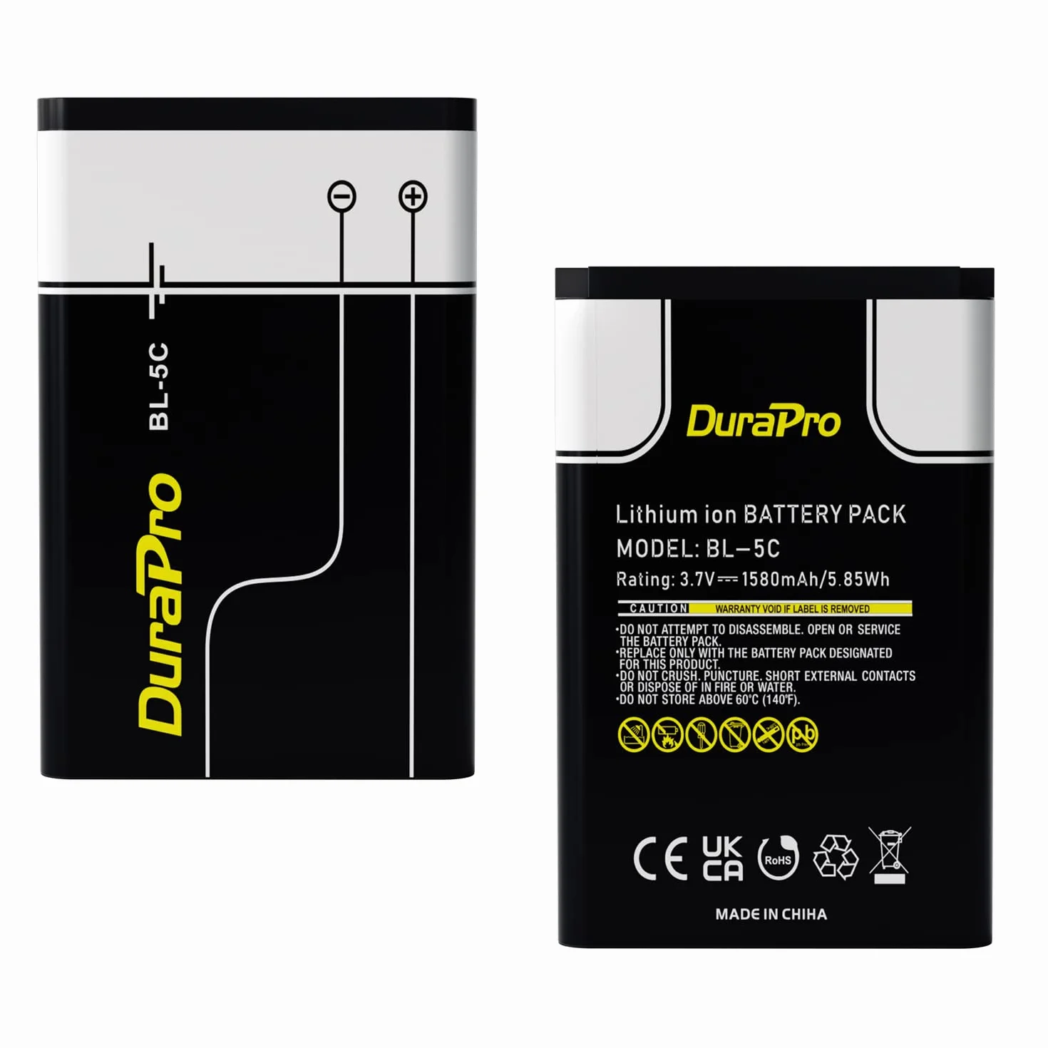 DuraPro 2X akumulator BL-5C do Nokia 2710N, 2730C, 3100, 3109C, 3110C, 3110e, 3120, 3555, 3650, 3660 Nokia 110, 1100, 1101, 1110, 1110i, 1112, 1200, 1208, 1209, 130
