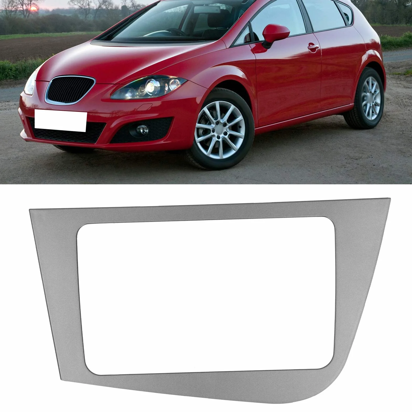 Deska Rozdzielcza Samochodu Radio Stereo Konsola Wykończenie Ramy Panelu 2-DIN Odtwarzacz DVD GPS Pasuje do Seat Leon 2005-2011 LHD