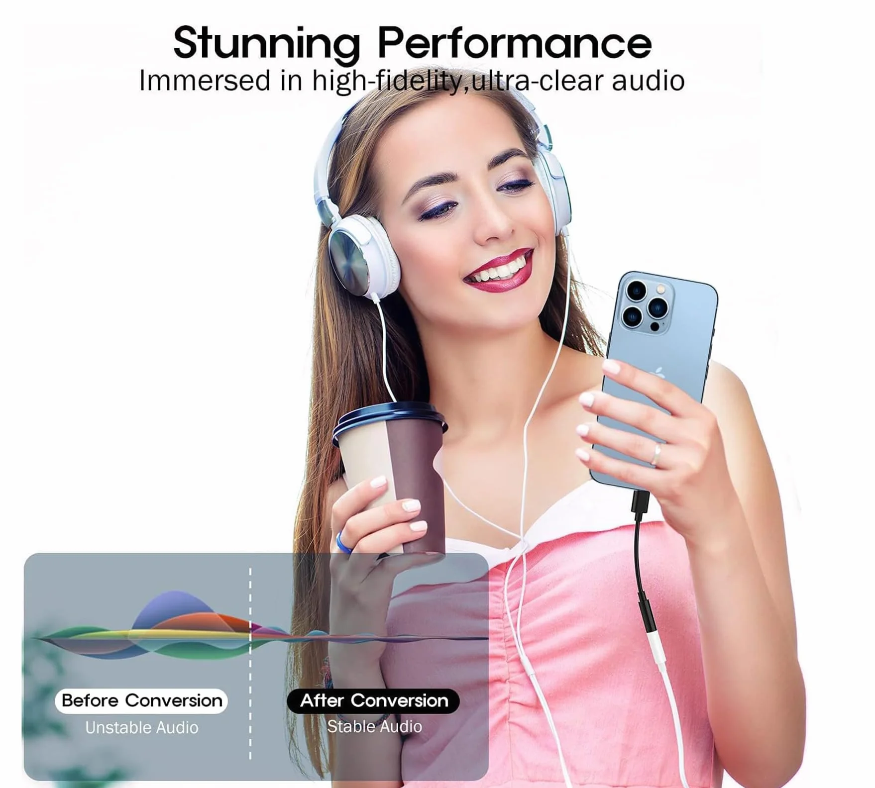 Apple MFi Certified Zestaw 2 adapterów Lightning na jack 3,5 mm do iPhone 14/13/12/11/X/XS/8/7