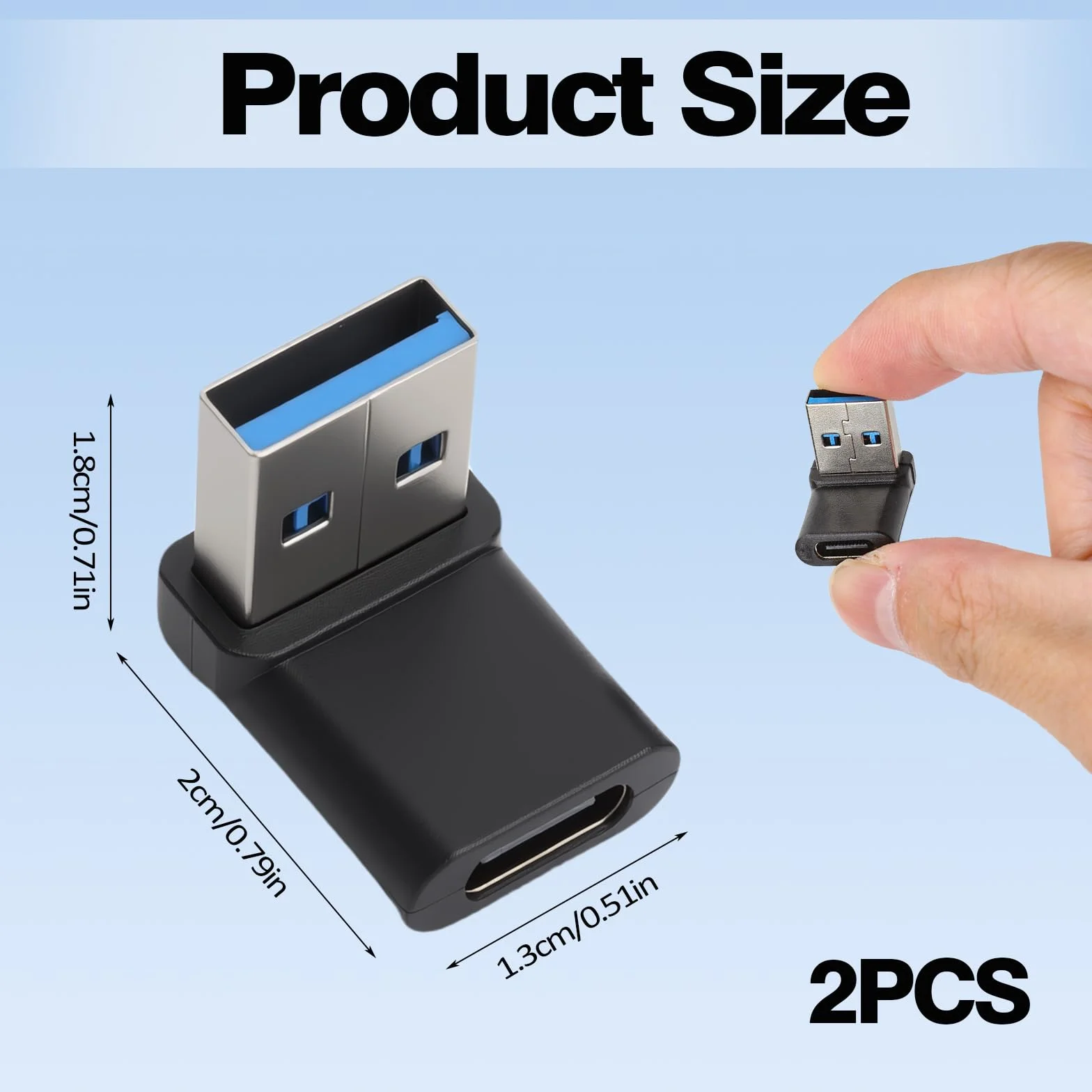 LOLANIUT Adapter USB C na USB 3.0 OTG 90 stopni 2 sztuki