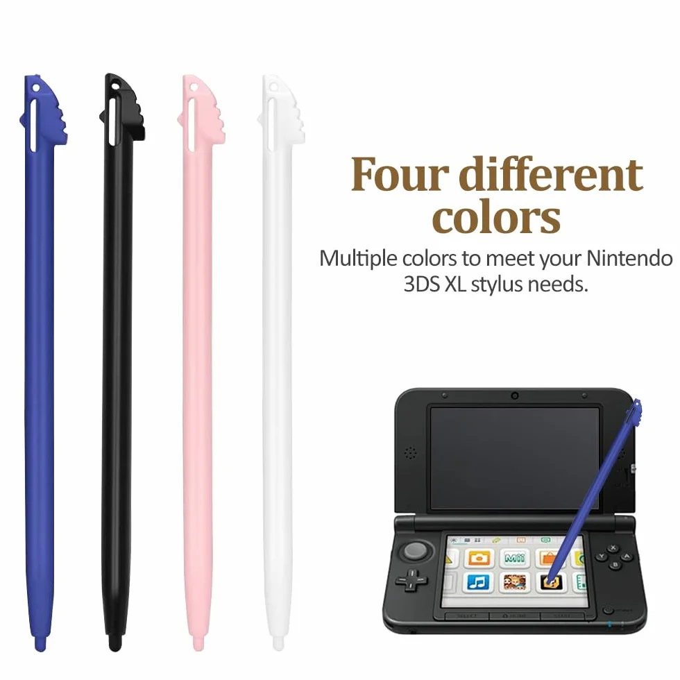 4 rysiki do 3DS XL, Nintendo 3ds XL, rysik do ekranu dotykowego, rysik do konsoli 3DSXL, plastikowe akcesoria zastępcze (4 kolory)