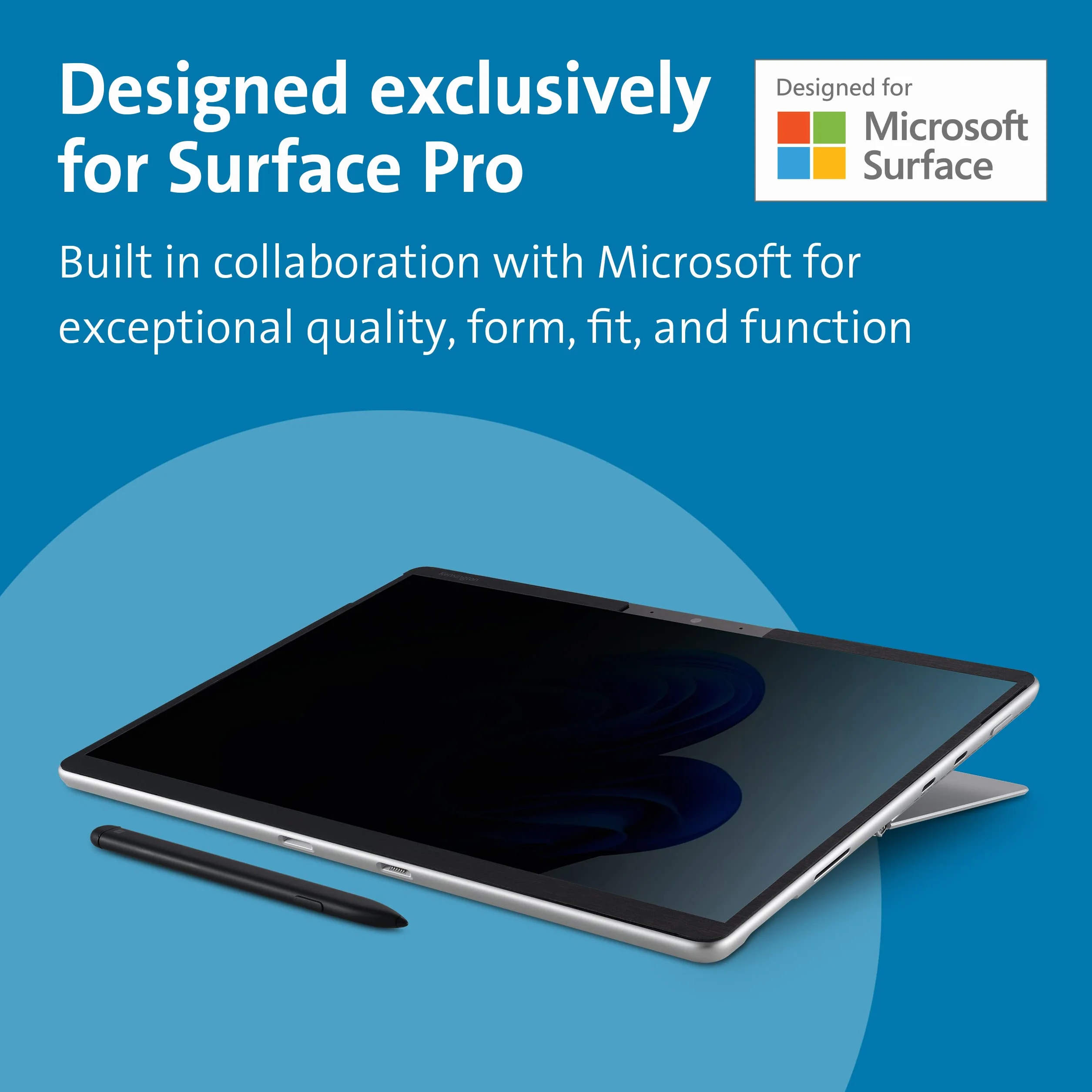 Kensington Zdejmowany Magnetyczny Filtr Prywatyzujący MagPro Elite do Monitora Surface Pro 8, Przeciw Odblaskom i Niebieskiemu Światłu, Łatwe Ściąganie, Zaprojektowano dla Microsoft Surface (K51700WW)