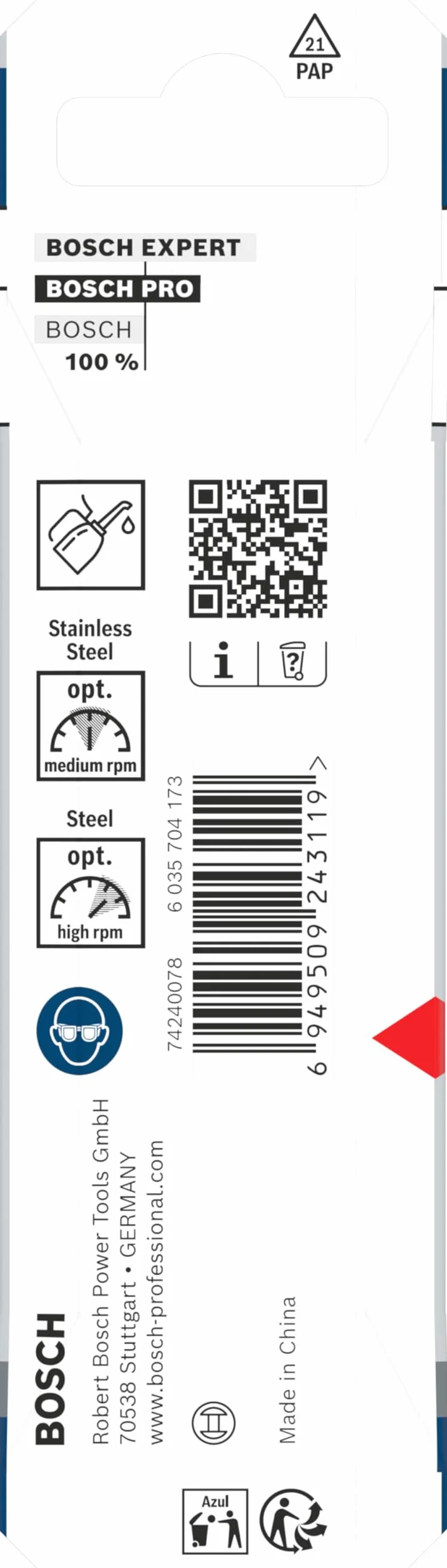 Bosch 1x Wiertło PRO Stainless Steel HSS-Co (do Stal, Stal nierdzewna, Ø 5,00 mm, Professional Akcesoria Wiertarki/Wkrętarki)