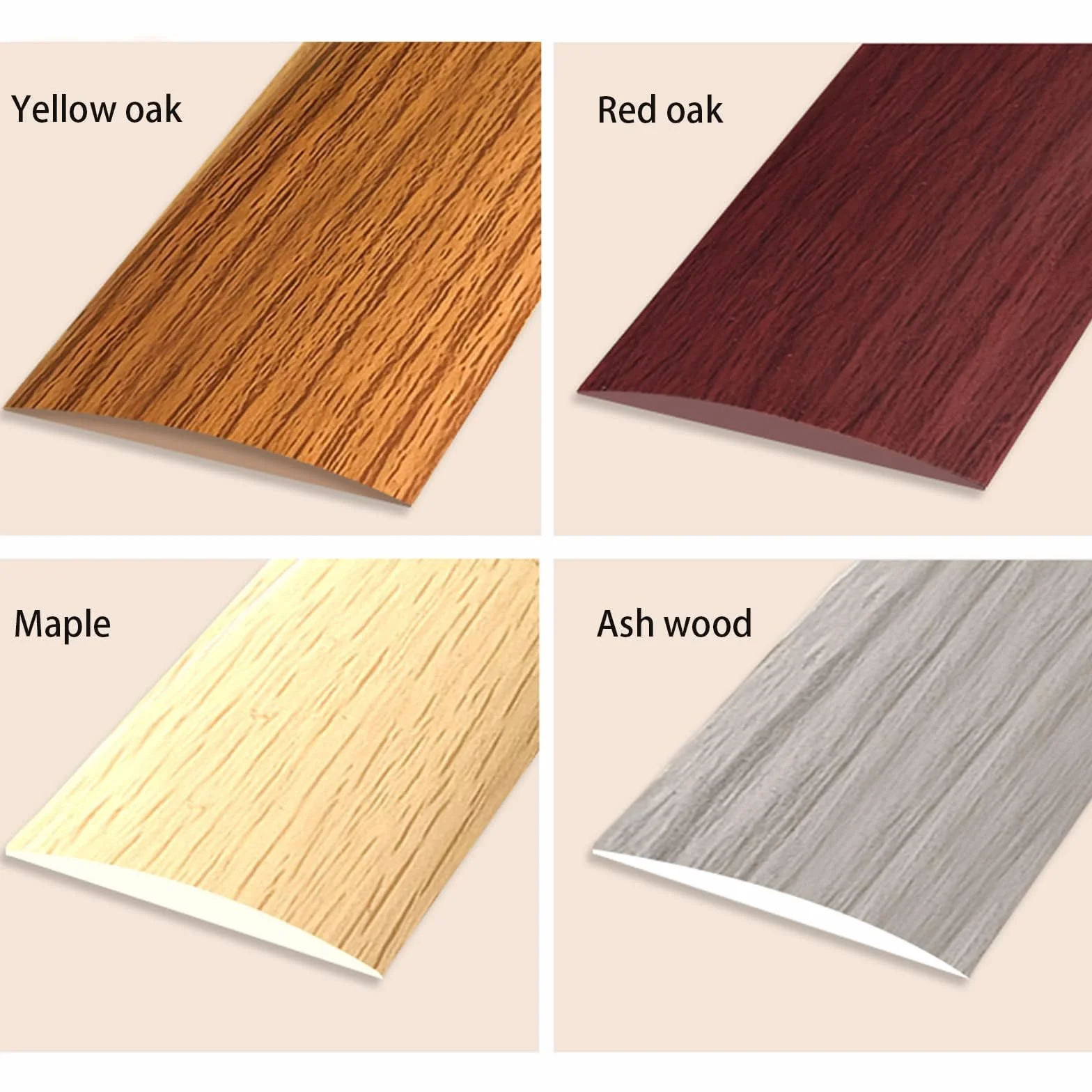 Taśma progowa z PVC 4 m, paski przejściowe podłogi, paski do podłóg laminowanych (4 cm, 4m-Grain de bois de frêne)