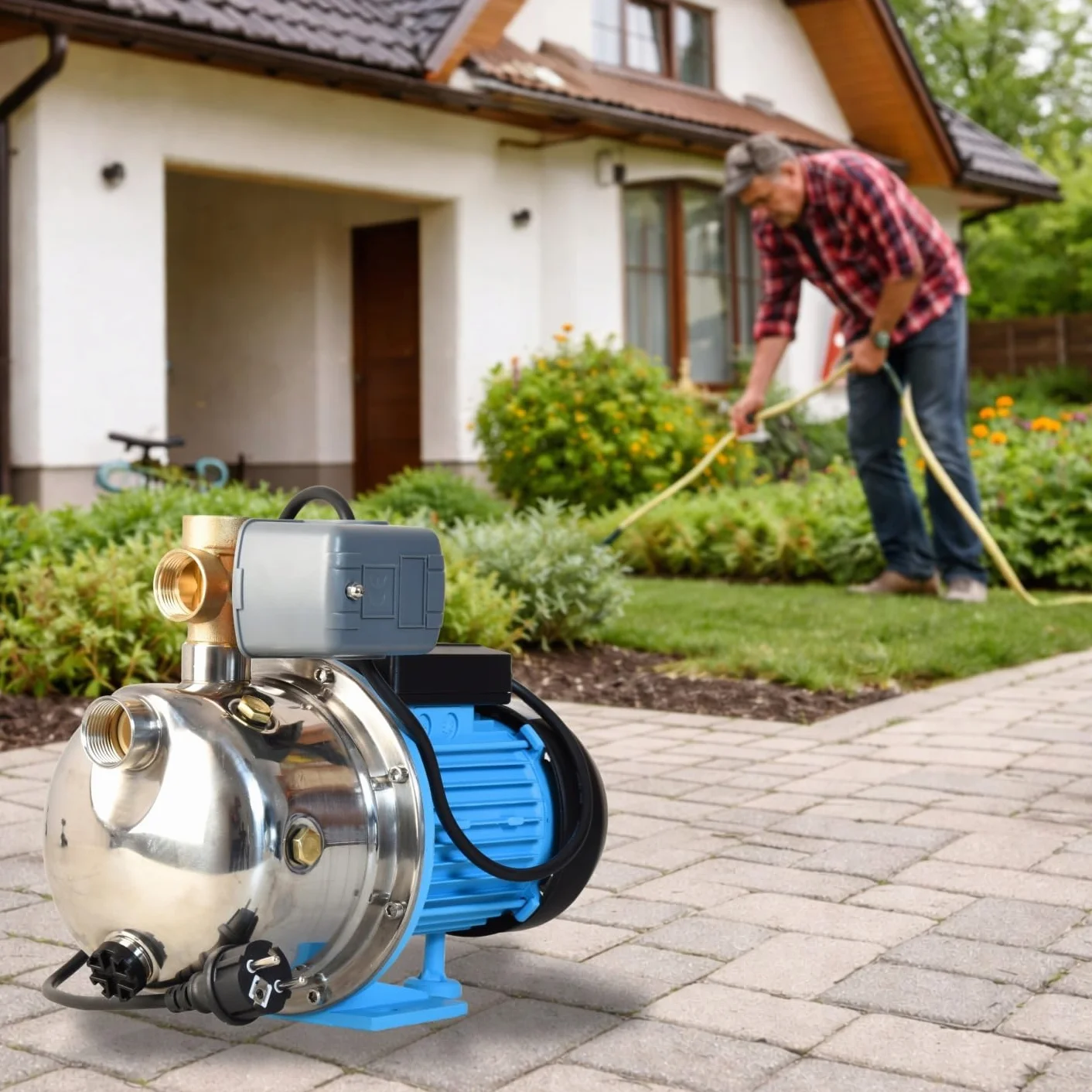 Pompa Hydroforowa JX 1100 (1100 W, 3600 l/h, max. podnoszenie 50 m) do Wody Nawadniania Ogrodu Z OSPRZĘTEM