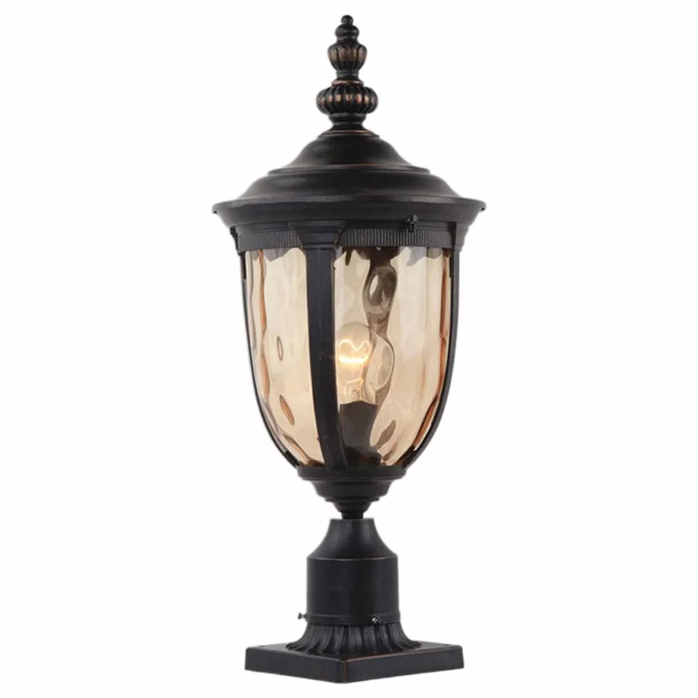 Lampy solarne, Wodoodporna Aluminiowa Obudowa I Szklana Lampa Słupkowa Nowoczesna Ogrodzeniowa(25cm)