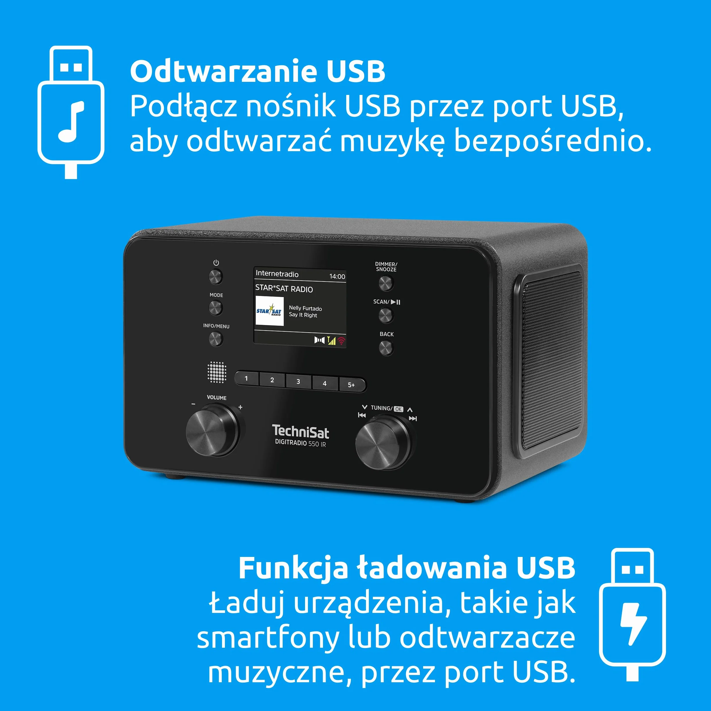 TechniSat DIGITRADIO 550 IR Stereo radio internetowe DAB+ UKW WLAN Bluetooth czarne