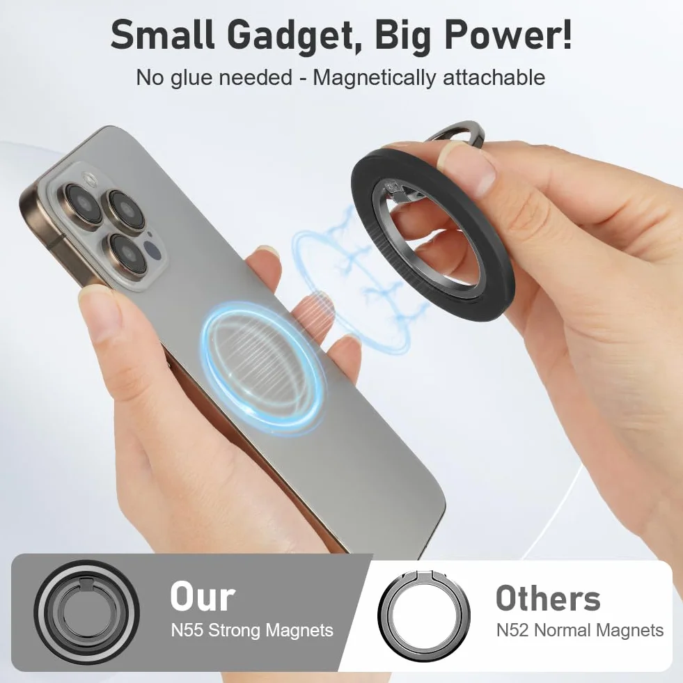 HOTUT Magnetyczny uchwyt na telefon MagSafe obrotowy 360° odłączany metalowy stojak
