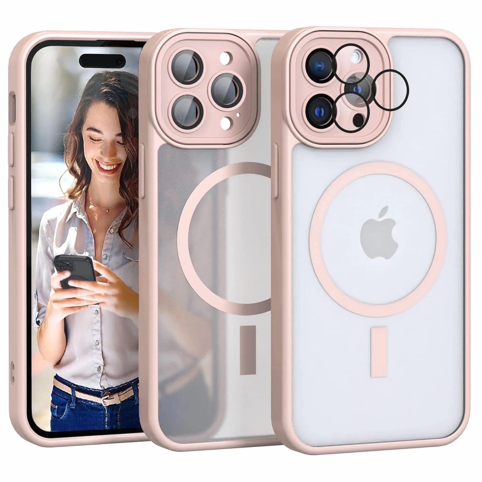 Nupcknn Etui magnetyczne do iPhone 14 Pro, z Magsafe (najwyższa ochrona wojskowa i siła magnetyczna), etui na telefon komórkowy do iPhone 14 Pro, przezroczyste, matowe, cienkie, odporne na uderzenia