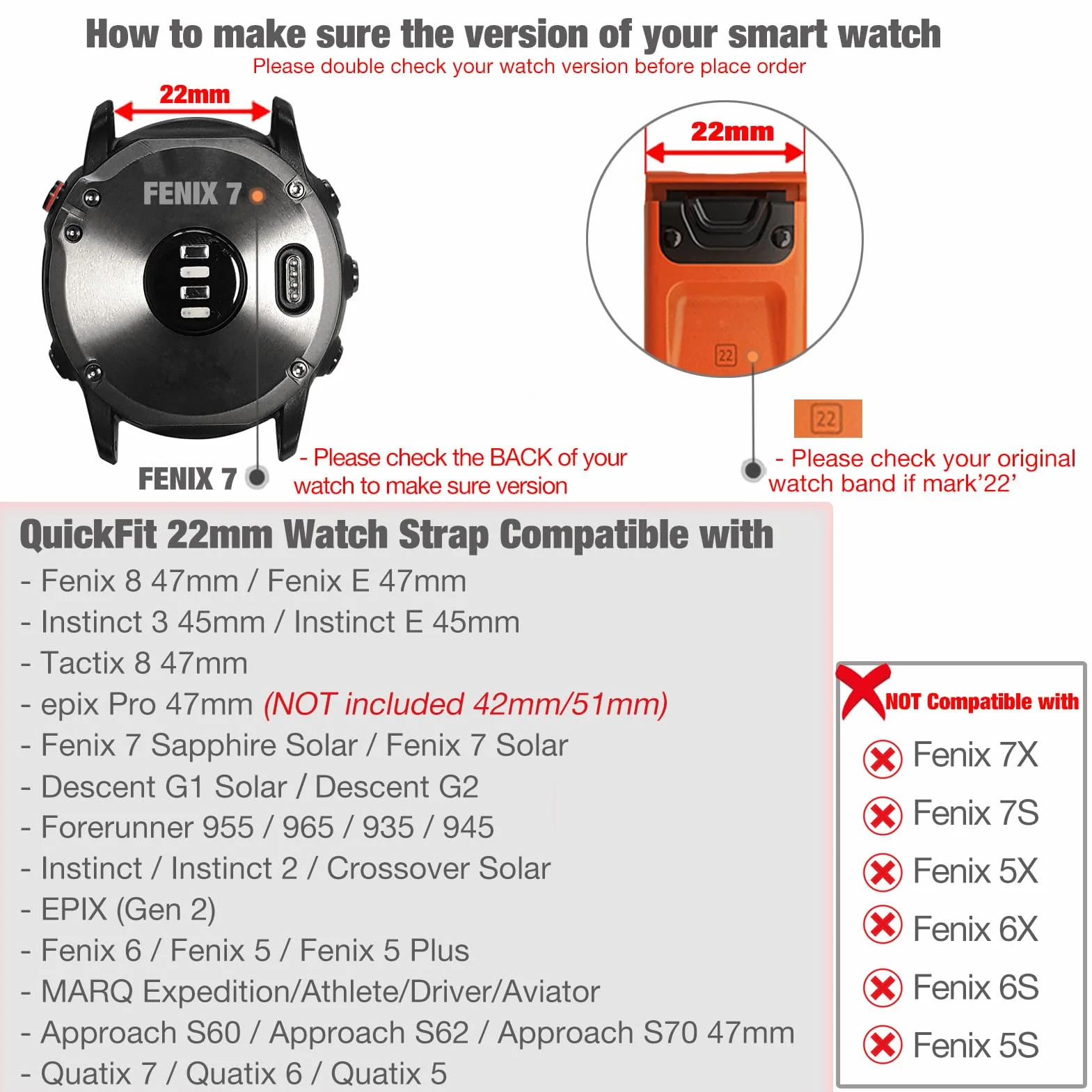Pasek nylonowy 22 mm do Garmin Fenix 7/EPIX 2/Fenix 6/Fenix 5/Epix Pro 47 mm szybkoschnący ultralekki