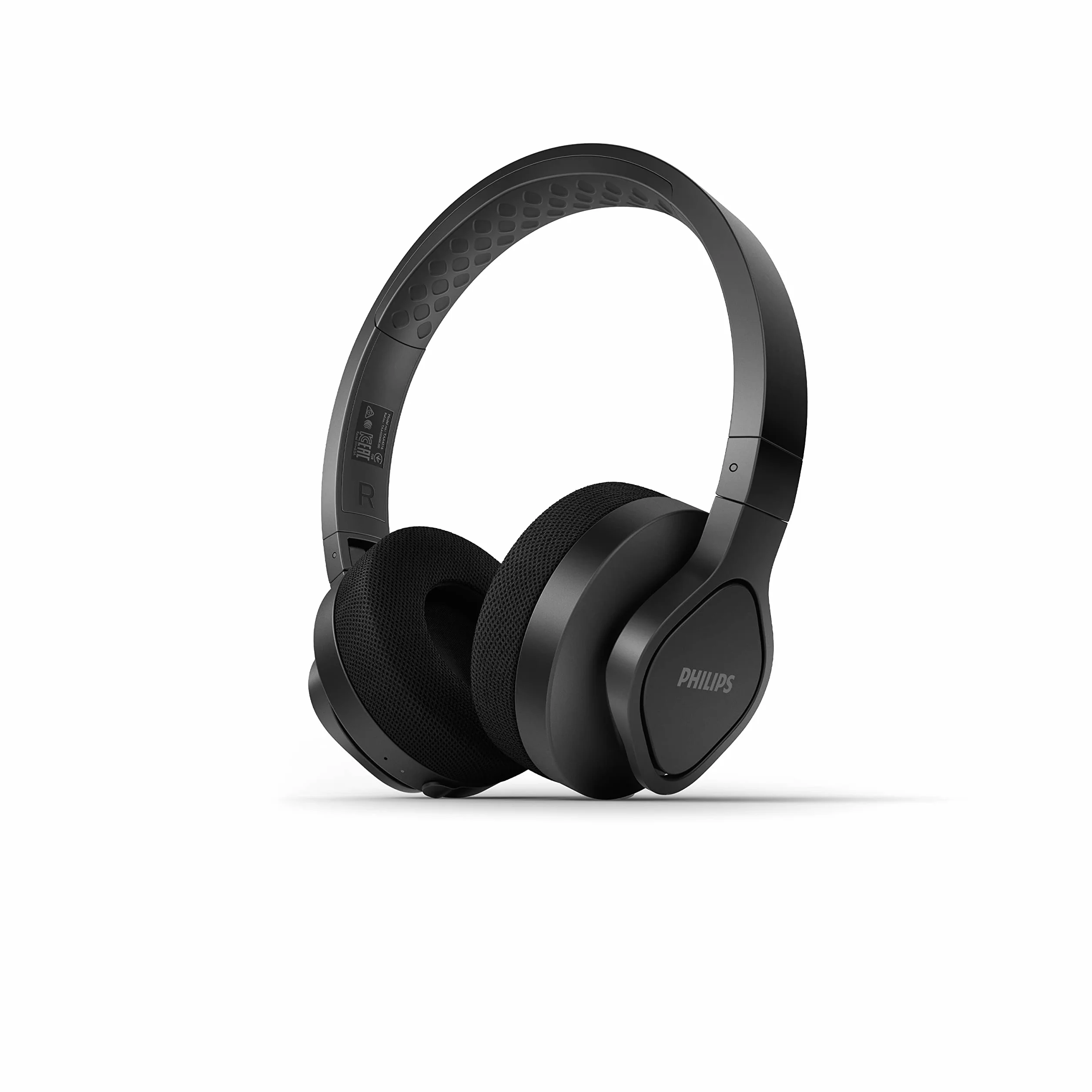PHILIPS A4216BK/00 Bezprzewodowe Słuchawki Sportowe Nauszne 35 Godzin Odtwarzania, Stopień Ochrony Przed Pyłem i Wodą IP55, Chłodzące Nakładki Nauszne Czarny, 2021/2022 Model, On Ear, Go Sports