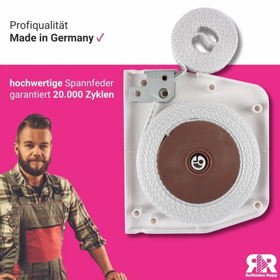 Rolka zwijacza taśmy, natynkowa, mini wychylna, w zestawie zaślepki i taśma 14 mm, szerokość paska do rolet, nawijarka natynkowa, rozstaw otworów 153 mm [418]