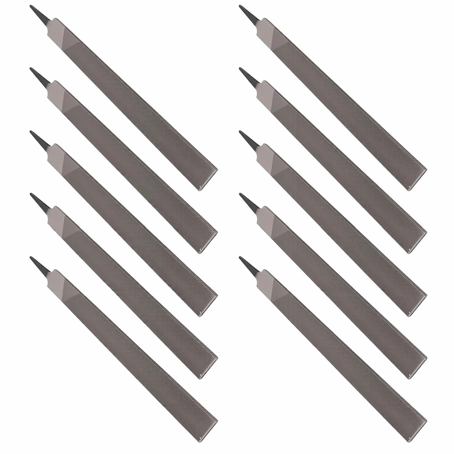 Garosa 10-calowy Płaski Pilnik z Podwójnym Nacięciem do Kształtowania Metalowego Drewna (Cienki 10PCS)