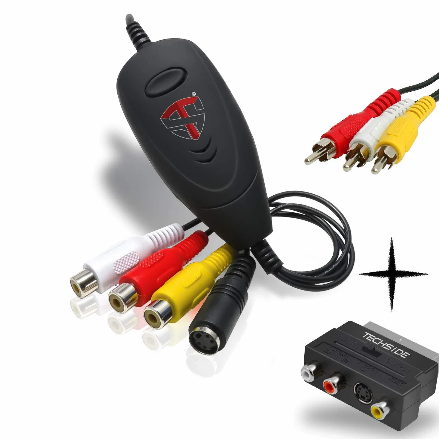 TechSide Video Grabber: konwerter VHS na cyfrowy USB 2.0 SCART RCA karta przechwytywania wideo MP4