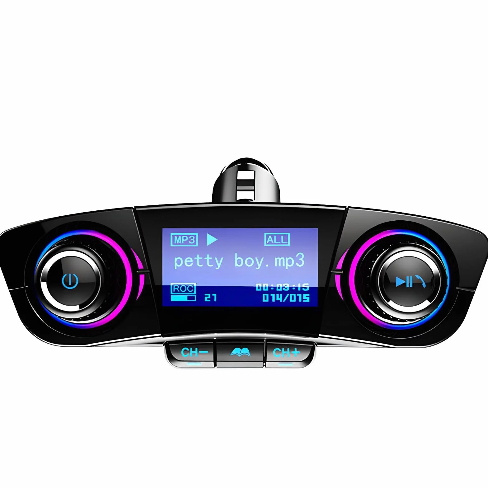 Zasilacz samochodowy Bluetooth FM nadajnik zestaw głośnomówiący ładowarka 2 porty USB QC3.1A