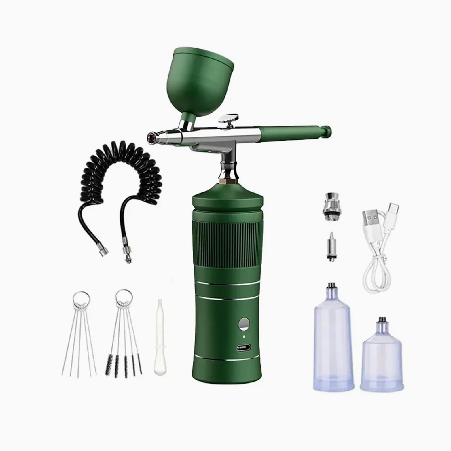 Pistolet do malowania natryskowego Zestaw Kompresora Aerografu Er Oxygen Deep Hydrating Machine Z Pistoletem Natryskowym I Aerografem(Green set 2)