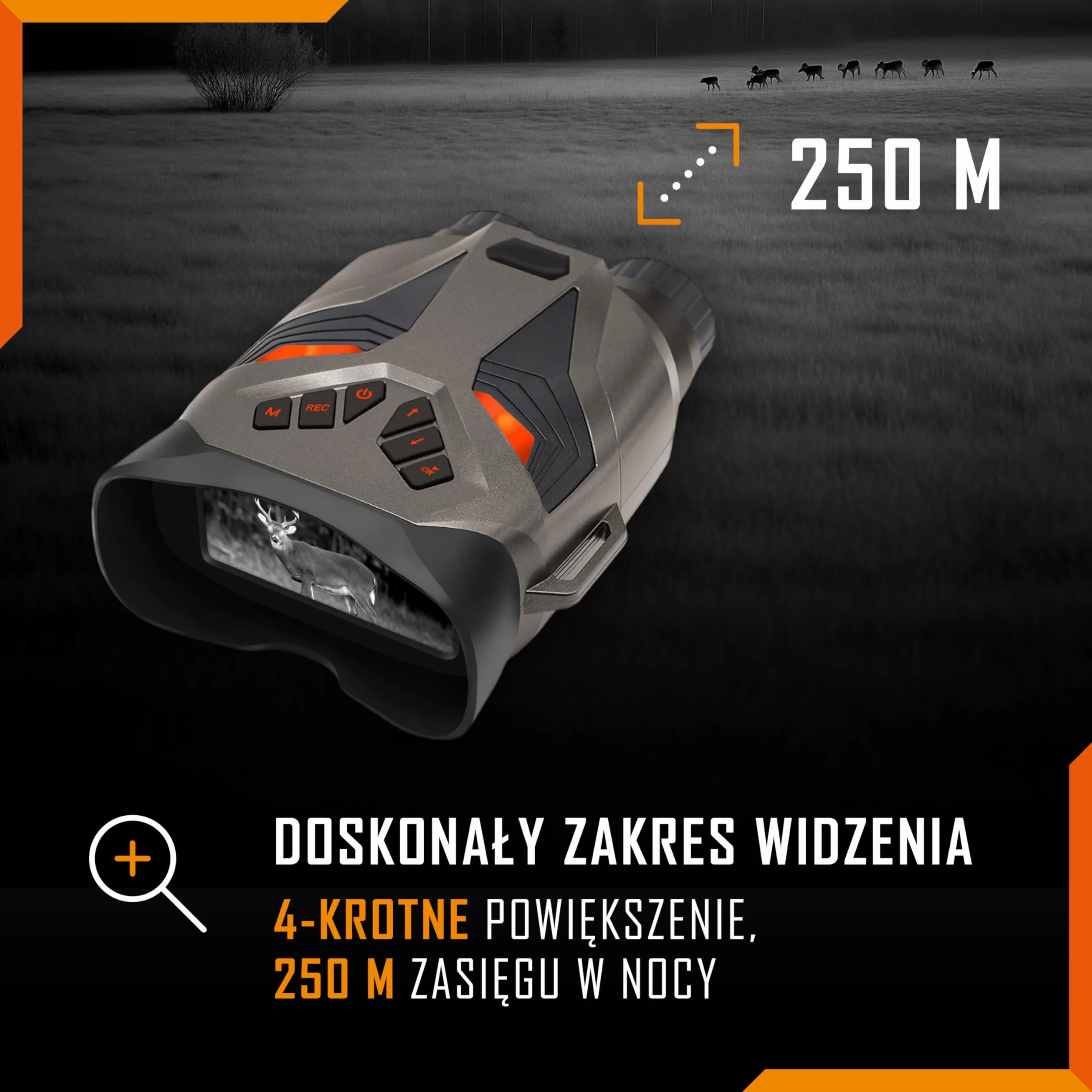 Nightfox Ember Okulary Noktowizyjne Lornetka na Podczerwień 4x Powiększenie 250m 4K