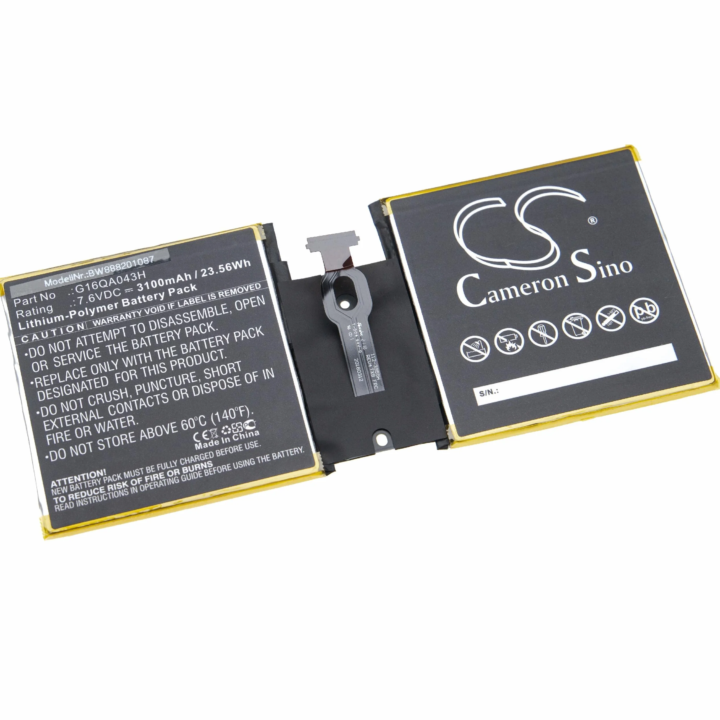 vhbw Bateria kompatybilna z Microsoft Surface Go 10 1824 4415Y 3100 mAh 7,6 V litowo-polimerowa