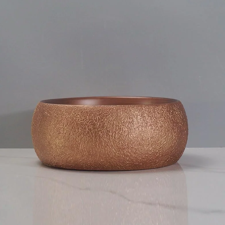 Umywalka Nablatowa, Umywalka Łazienkowa, Europejska Okrągła, Różowozłota Umywalka Łazienkowa, Umywalka Hotelowa Nablatowa, Ceramiczna Umywalka Łazienkowa, Umywalka Nablat