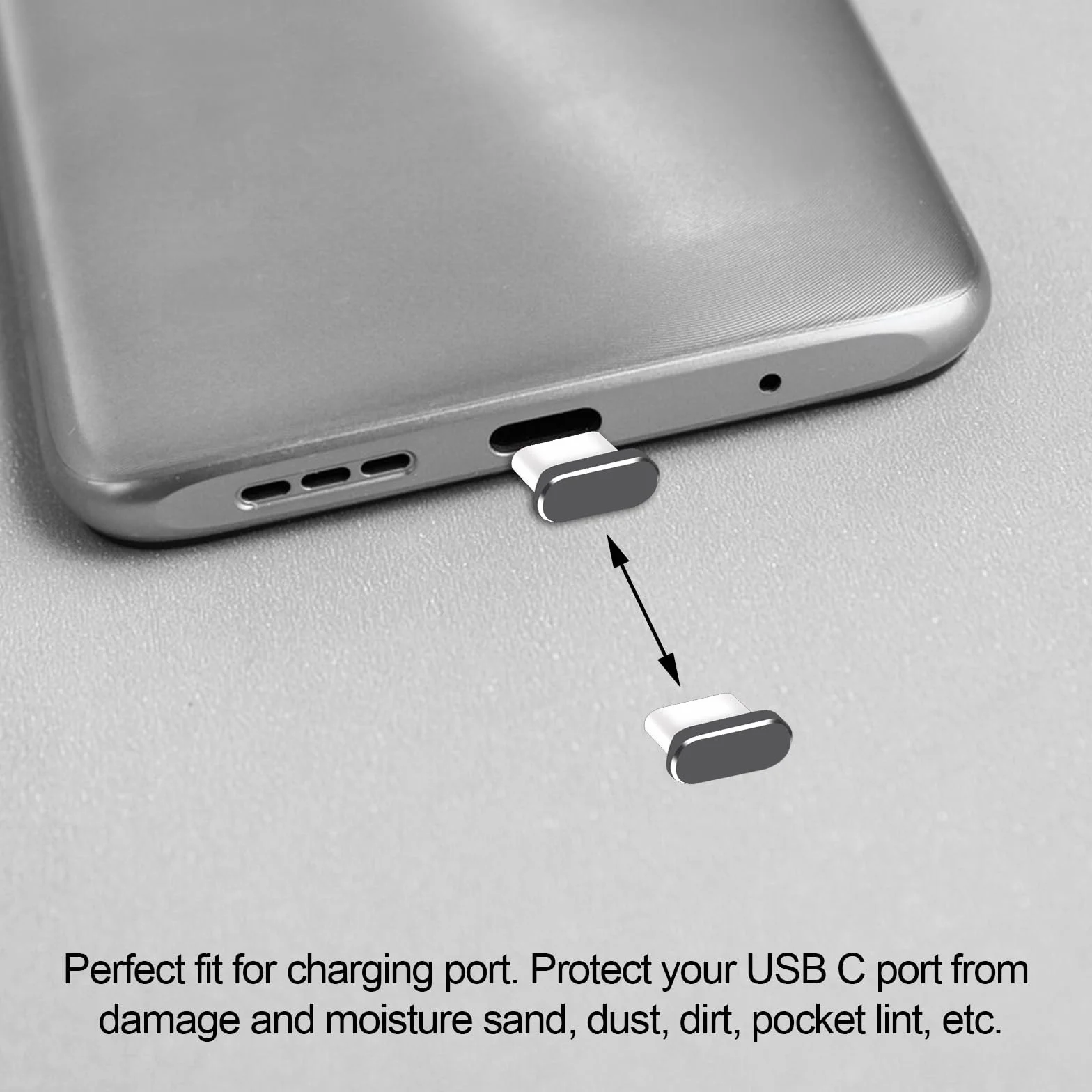 Zestaw do czyszczenia portu ładowania telefonu 7-częściowy, wtyczki przeciwpyłowe USB C, osłona ochronna