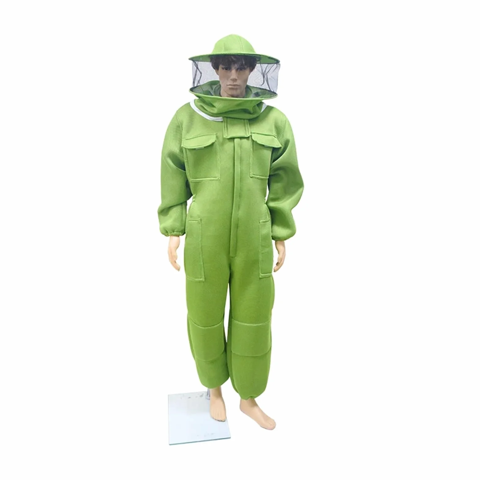 Odzież pszczelarską, Kombinezon ochronny pszczelarski z welonem 3D Air Cotton, wielokolorowy, wiele rozmiarów(Fencing Hat Orange,XL)