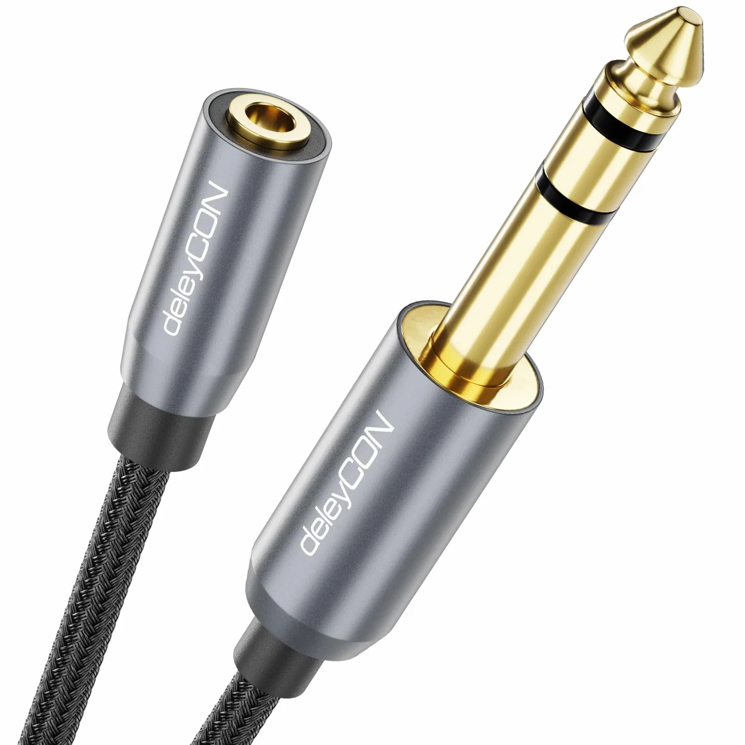deleyCON 6,3mm na 3,5mm Klinke STEREO AUX Kabel Adapter Audio TRS 20cm