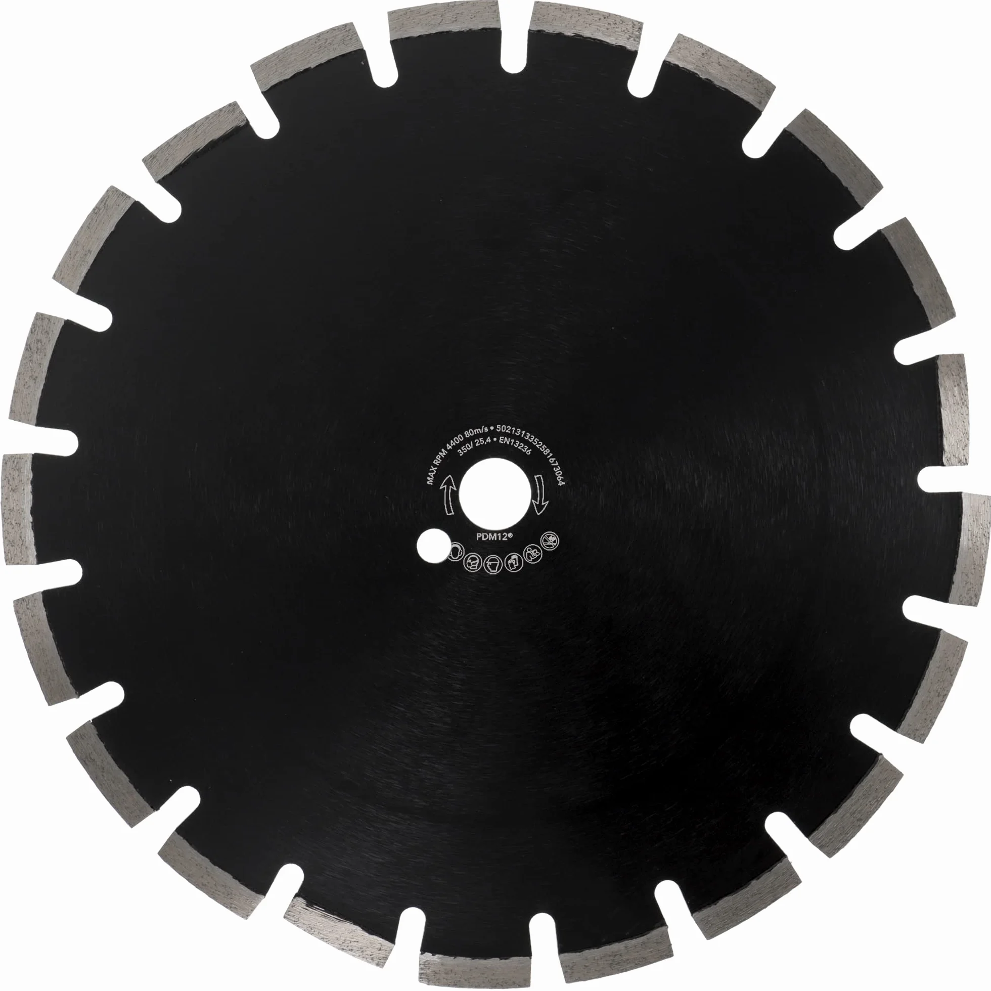 PRODIAMANT Diamentowa tarcza do cięcia asfaltu, 350 mm x 25,4 mm, ścierne segmenty blokowe diamentowe do dróg, asfaltu, lekkiego betonu, świeżego betonu, piaskowca, szamotu z głęboko wtopionym